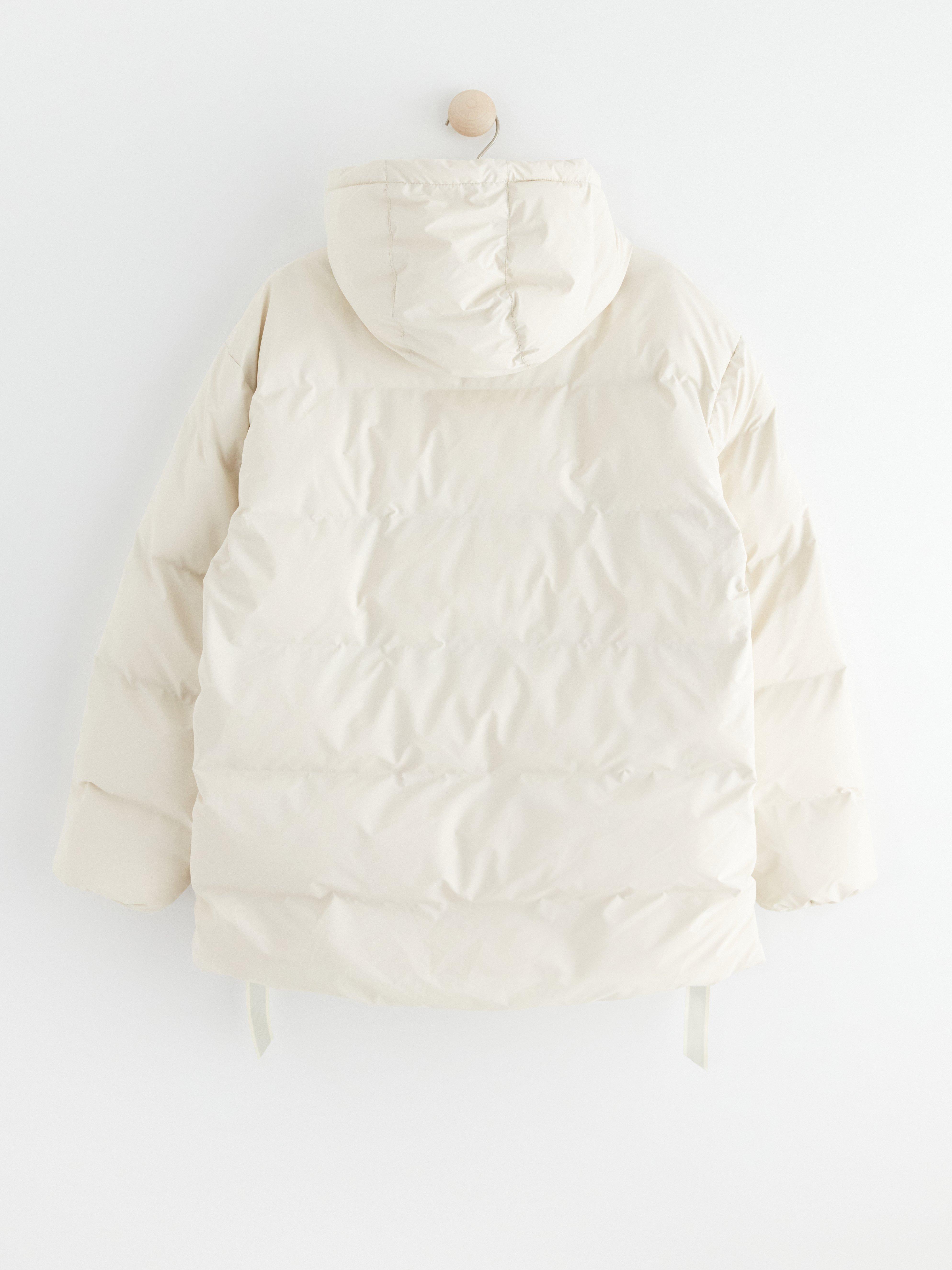 Water repellent puffer jacket Light White