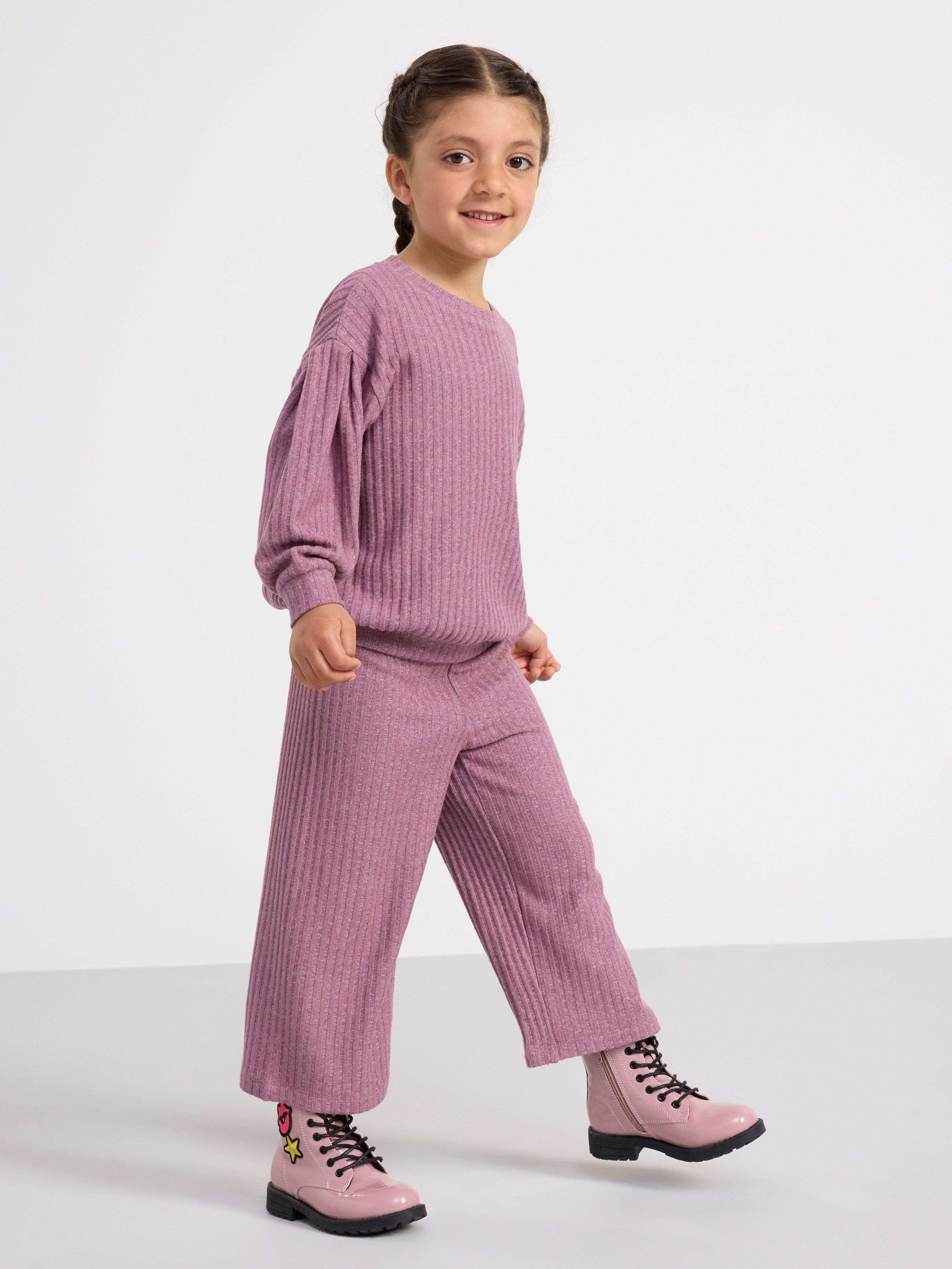 Cropped ribbed trousers Dusty Lilac