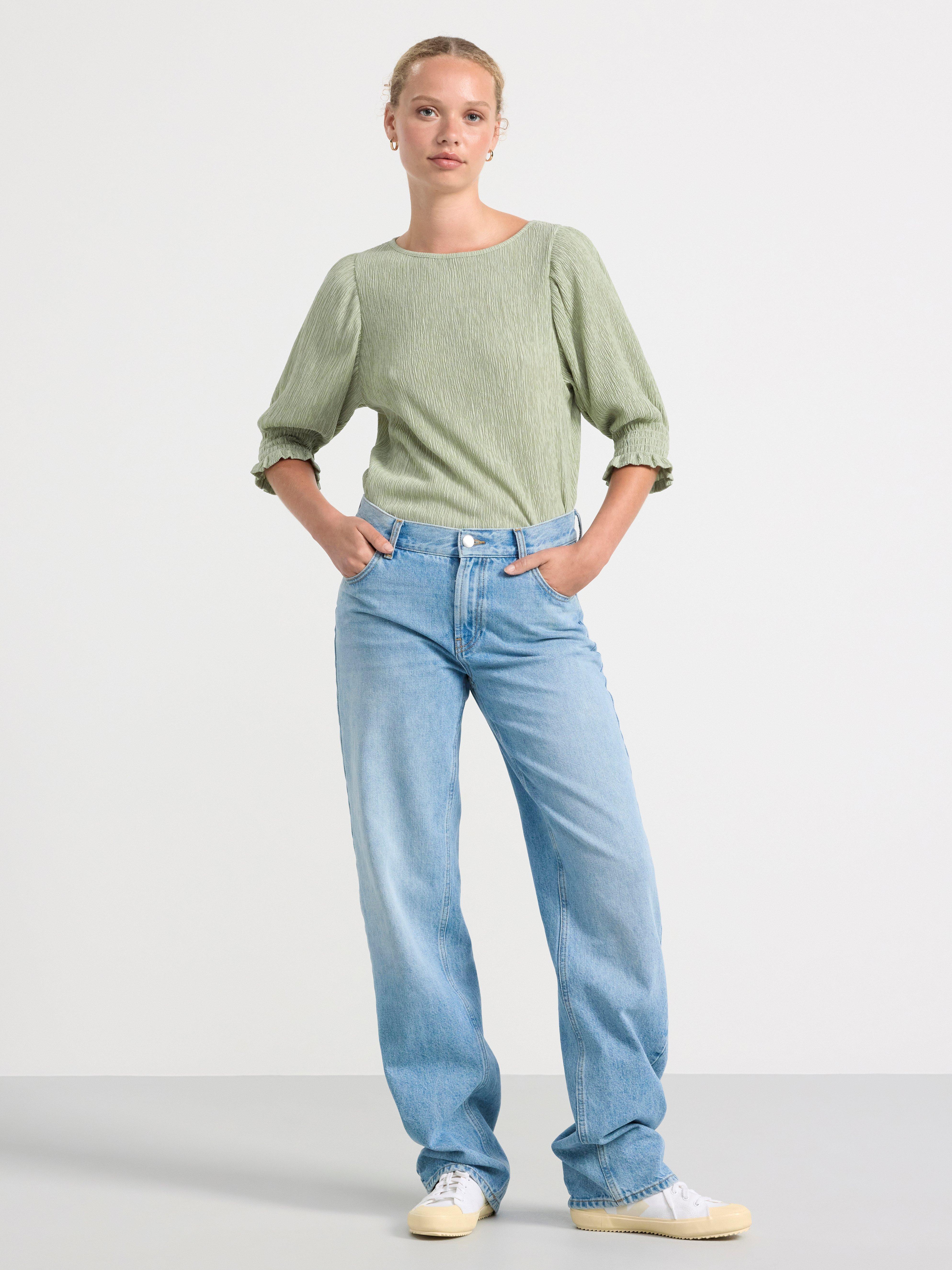 Puff sleeve top Light dusty green
