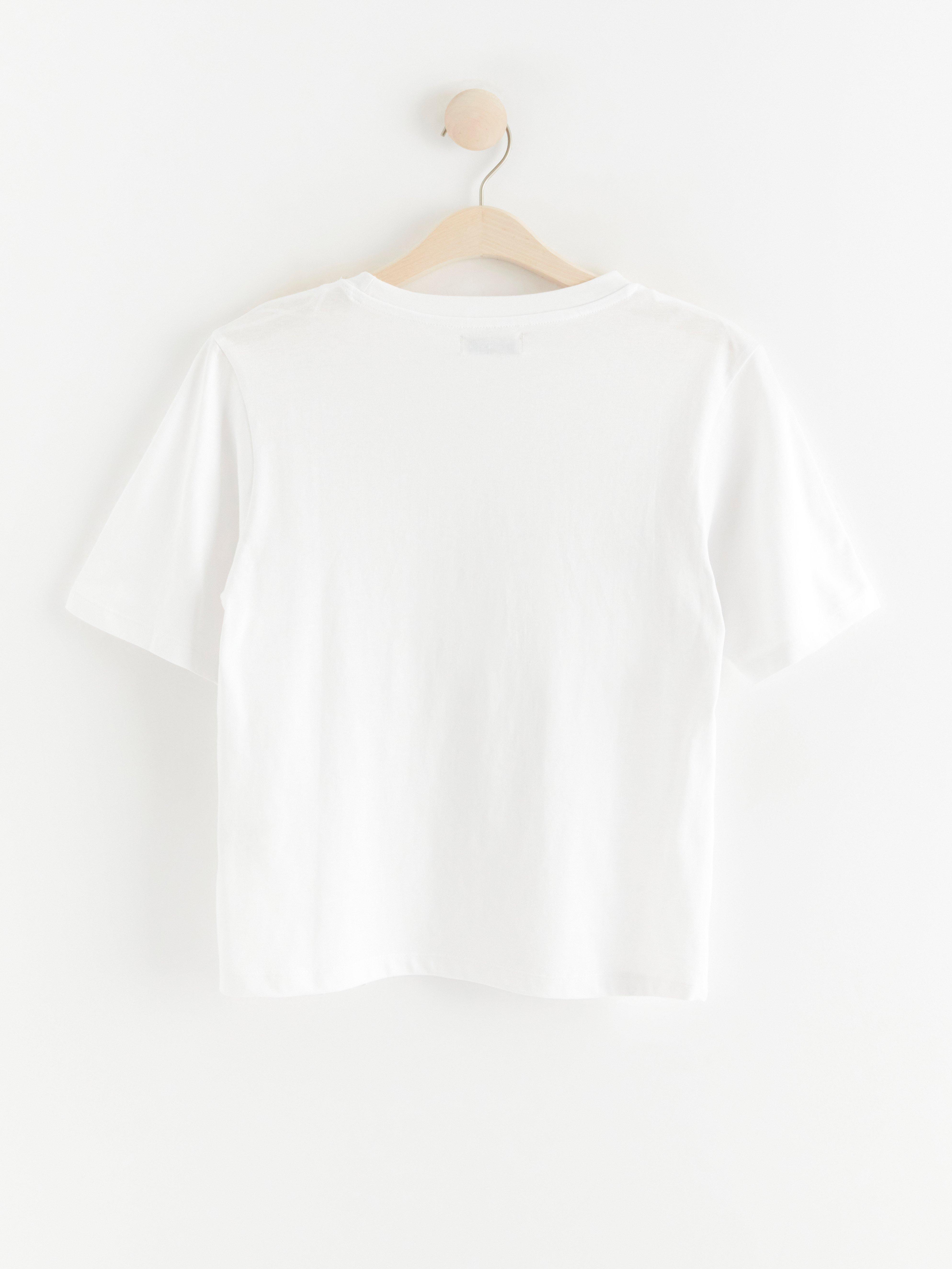 Short sleeve cotton t-shirt White