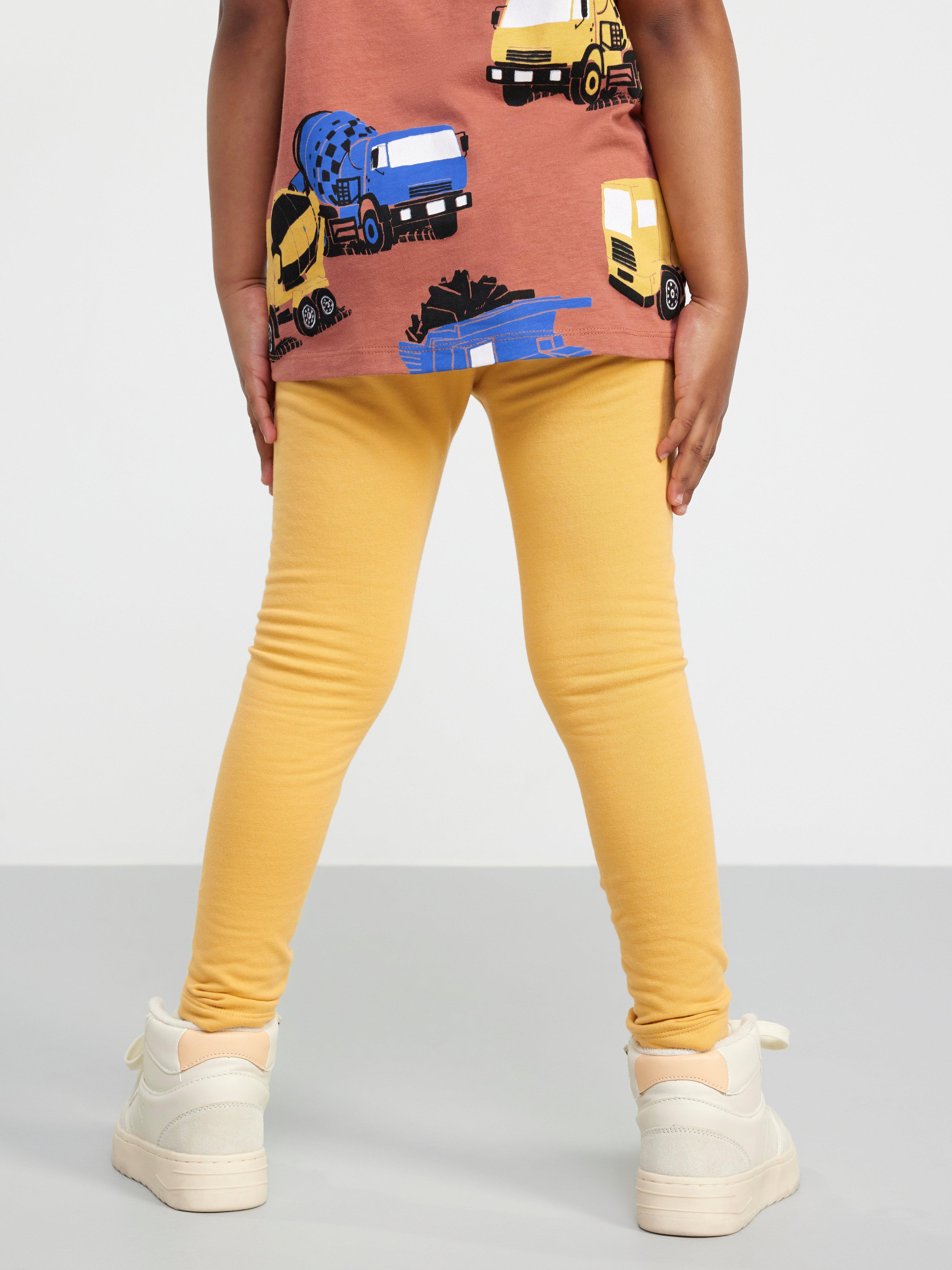 Extra durable leggings with brushed inside Light Dusty Yellow