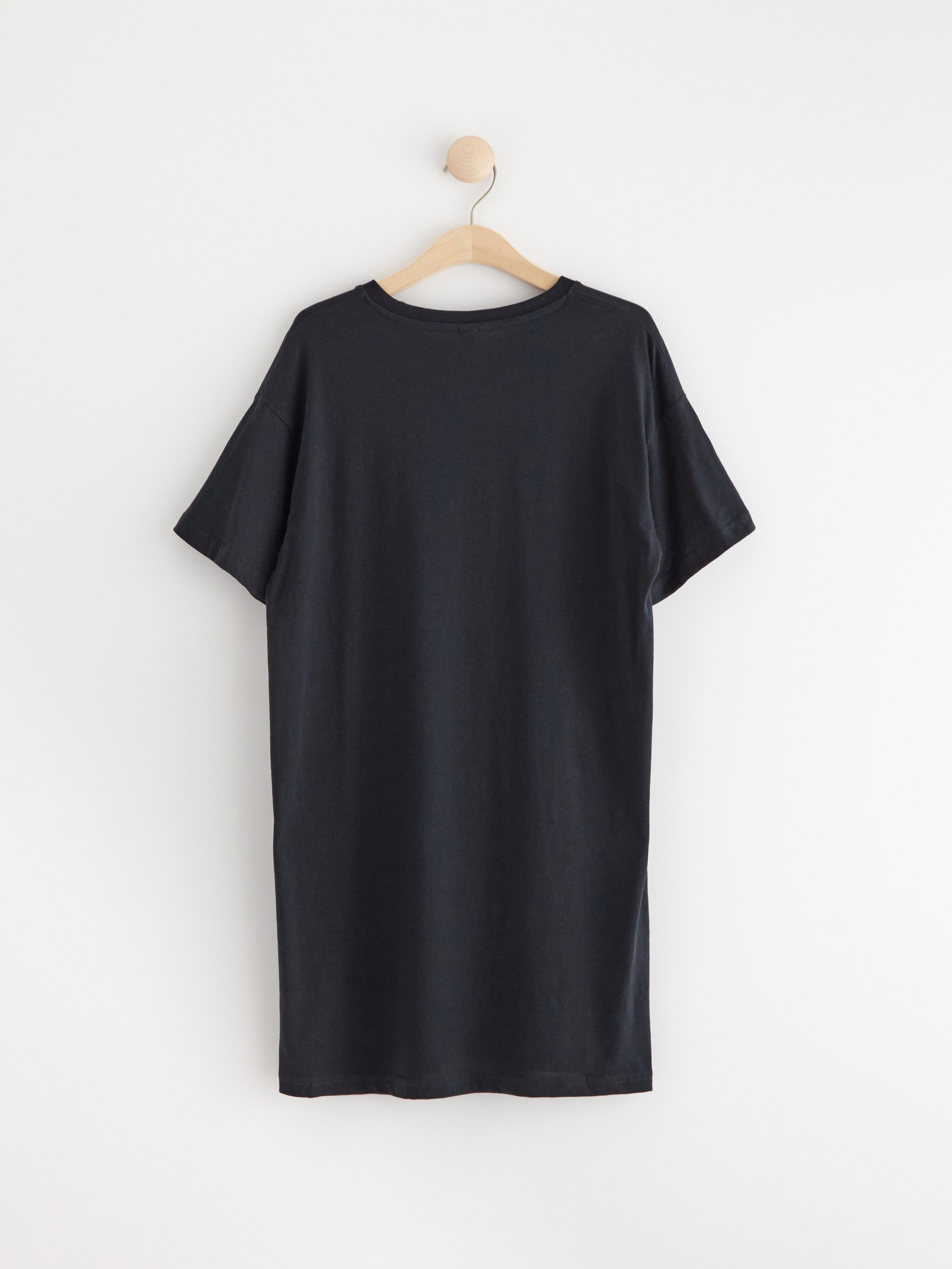 Night dress with print Off black