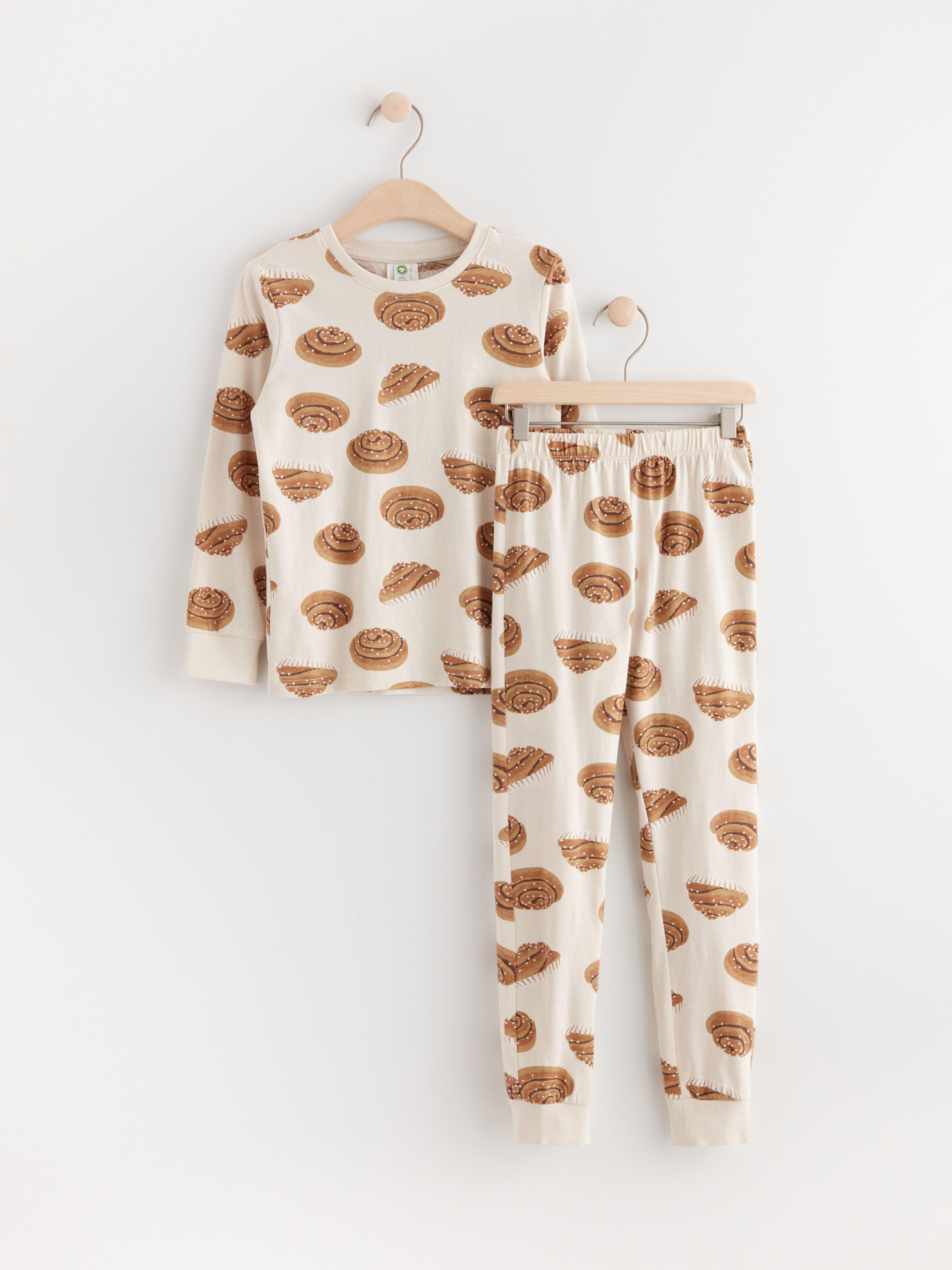 Pyjama set with top and trousers Light Beige