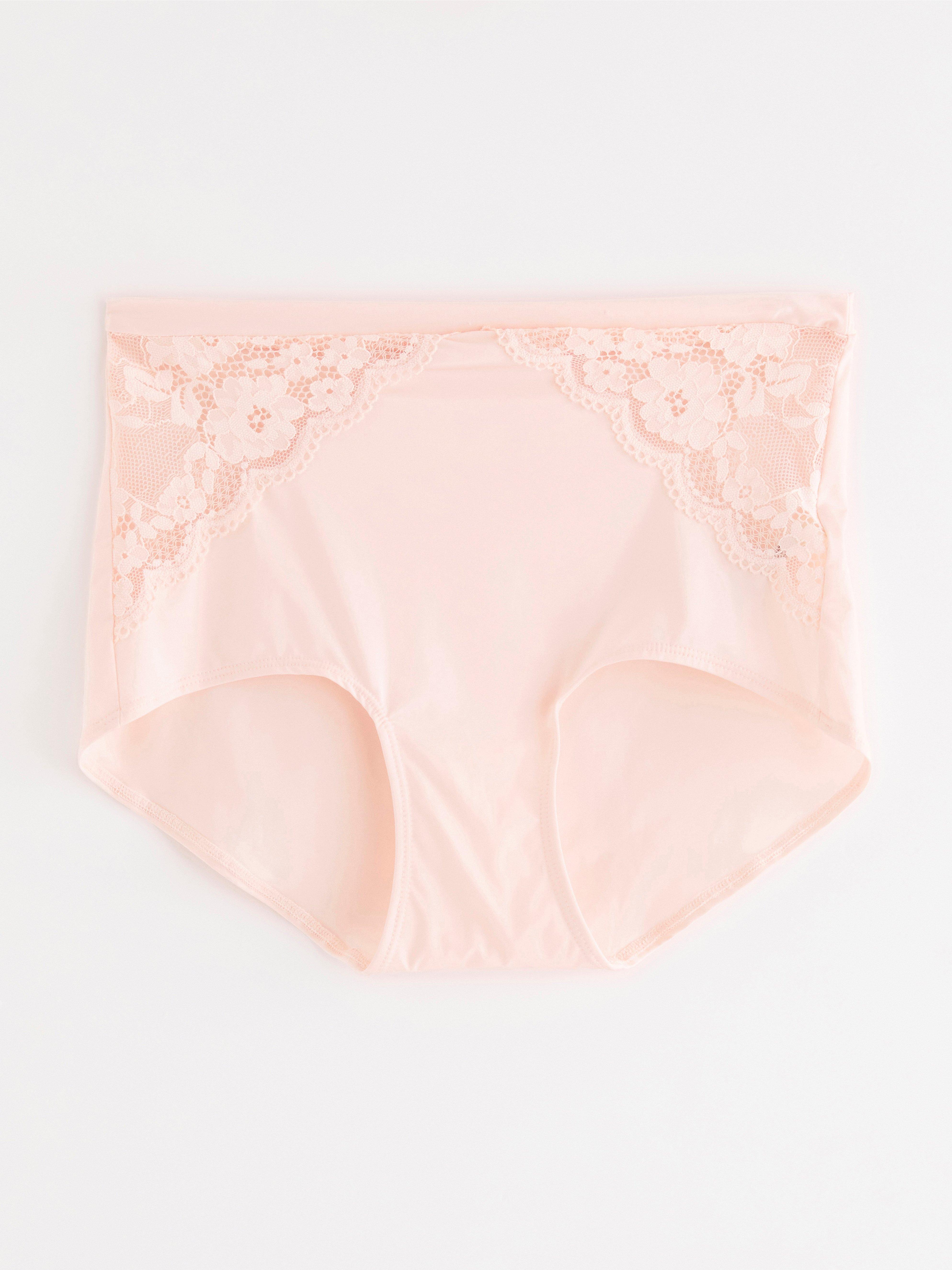 High waist brief with lace Lt pink
