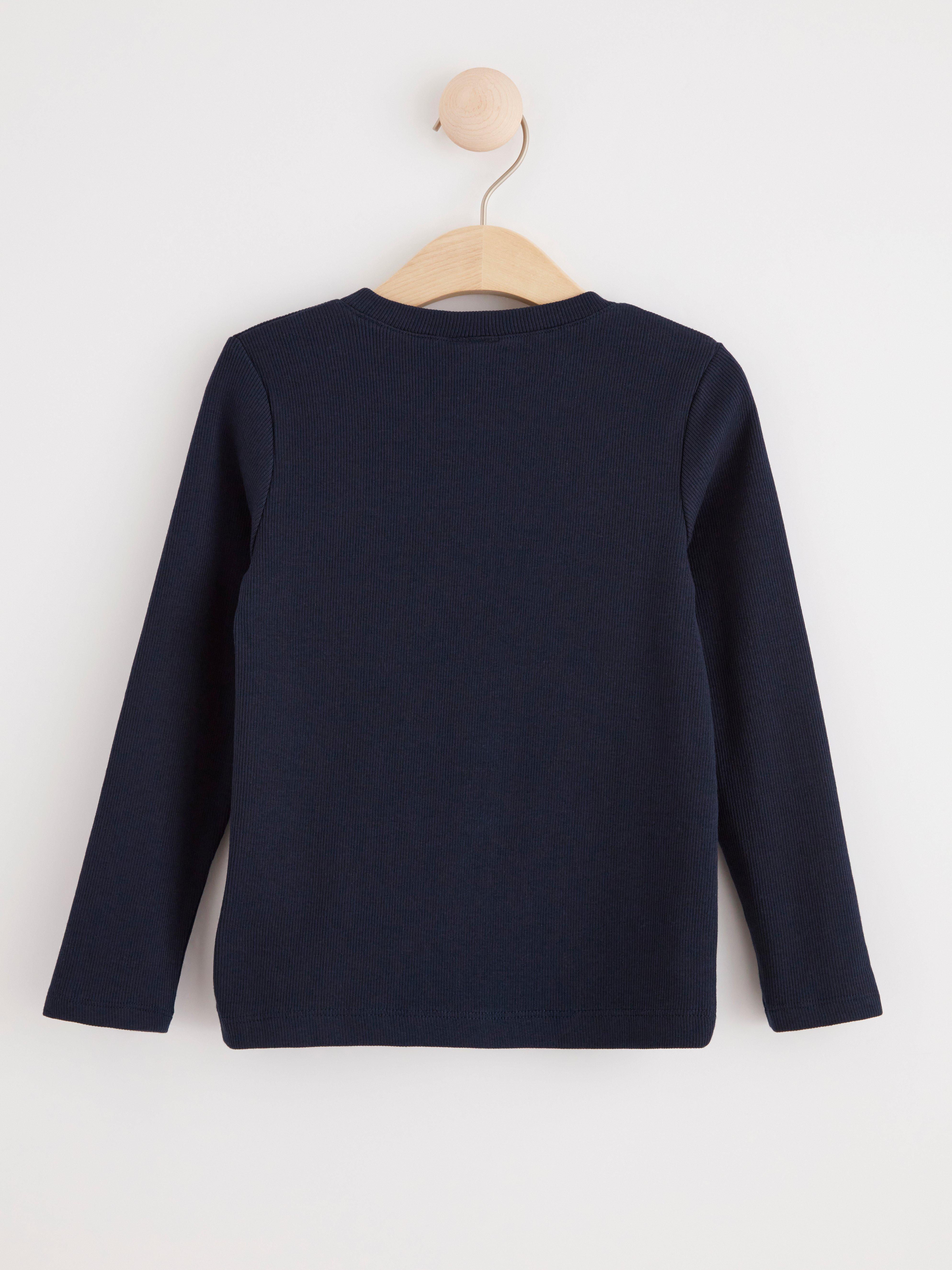 Ribbed long sleeve top Dark Navy