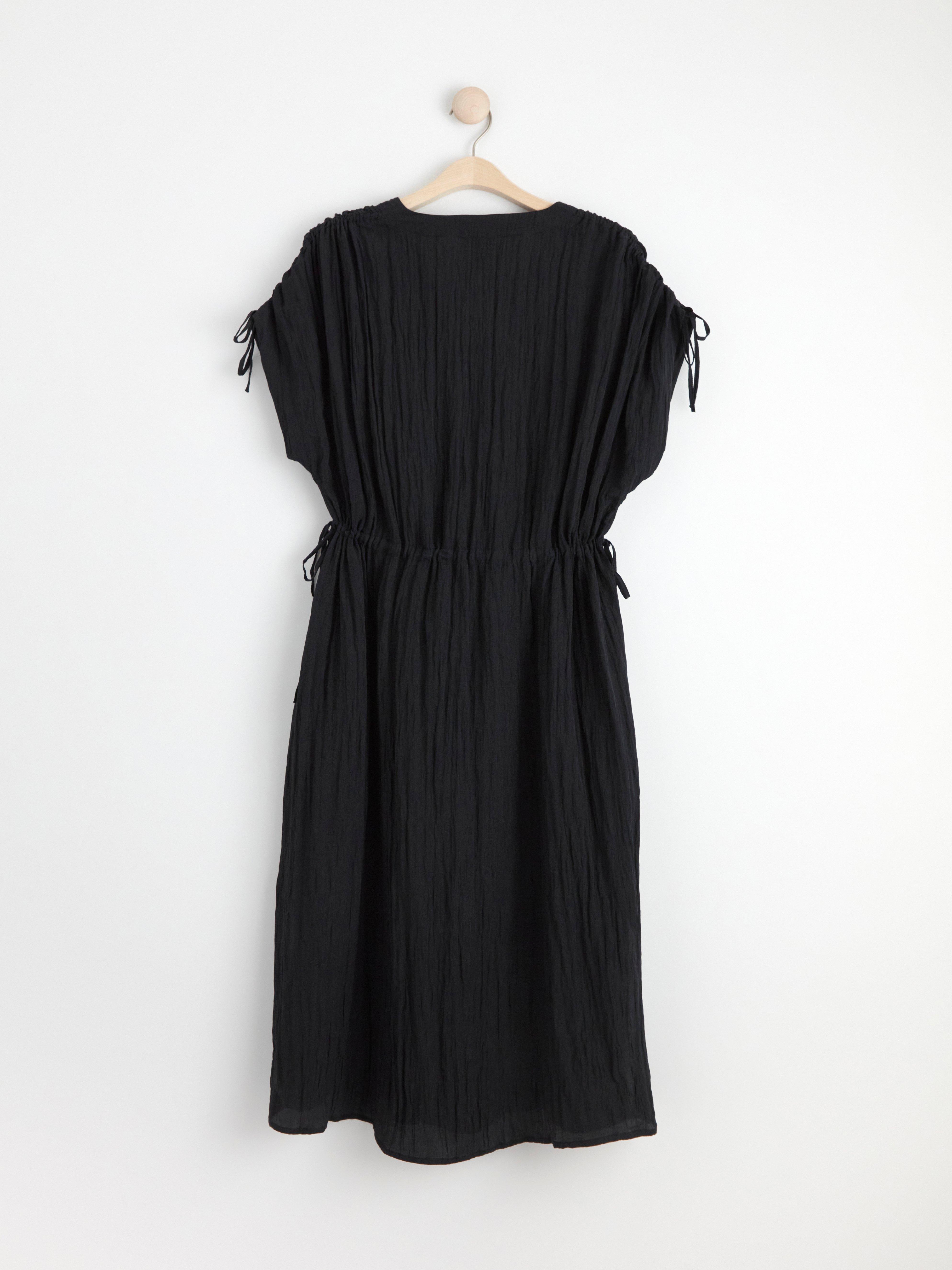 Short sleeve kaftan dress Black