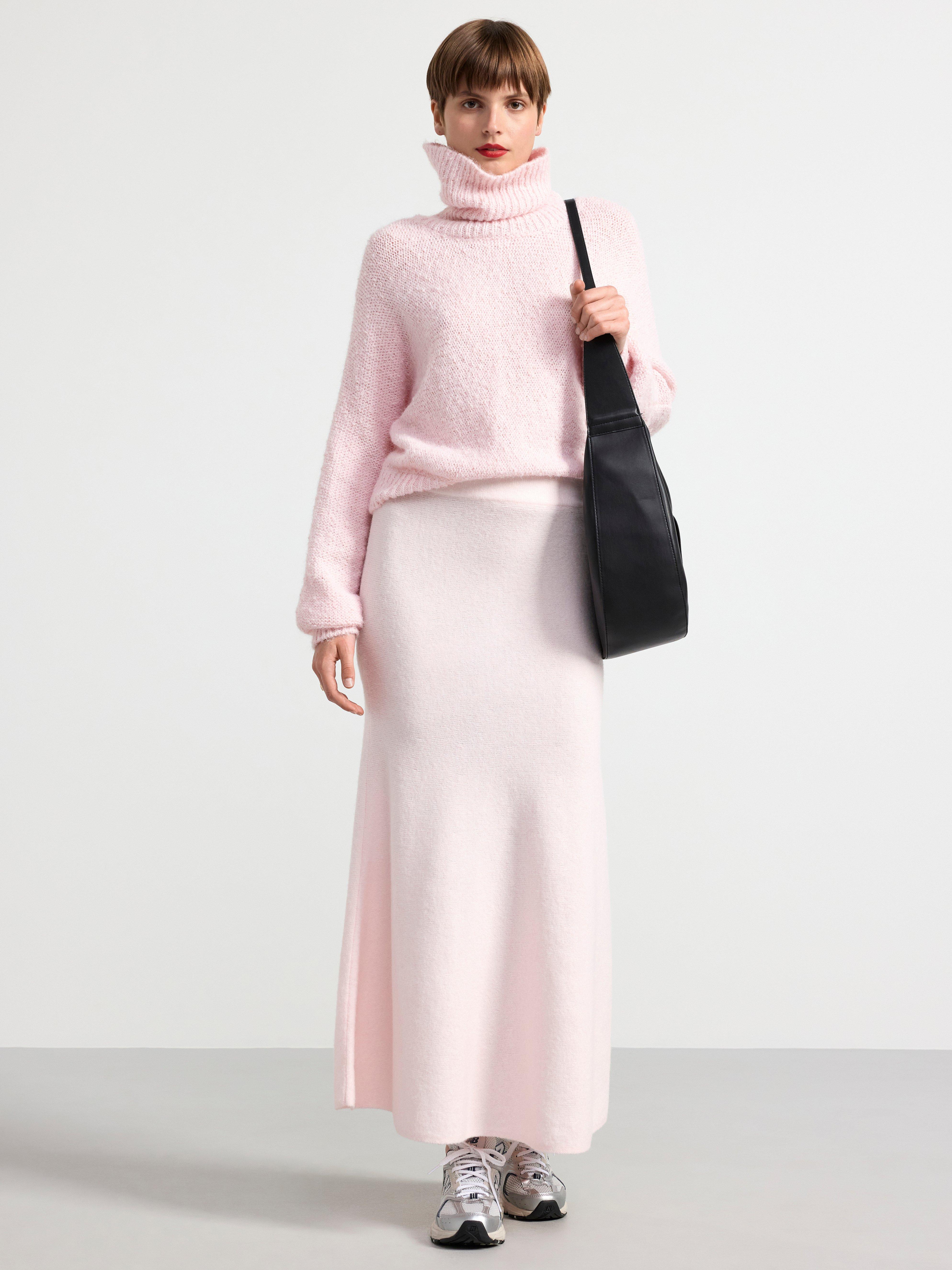 Knitted turtleneck jumper Light Pink