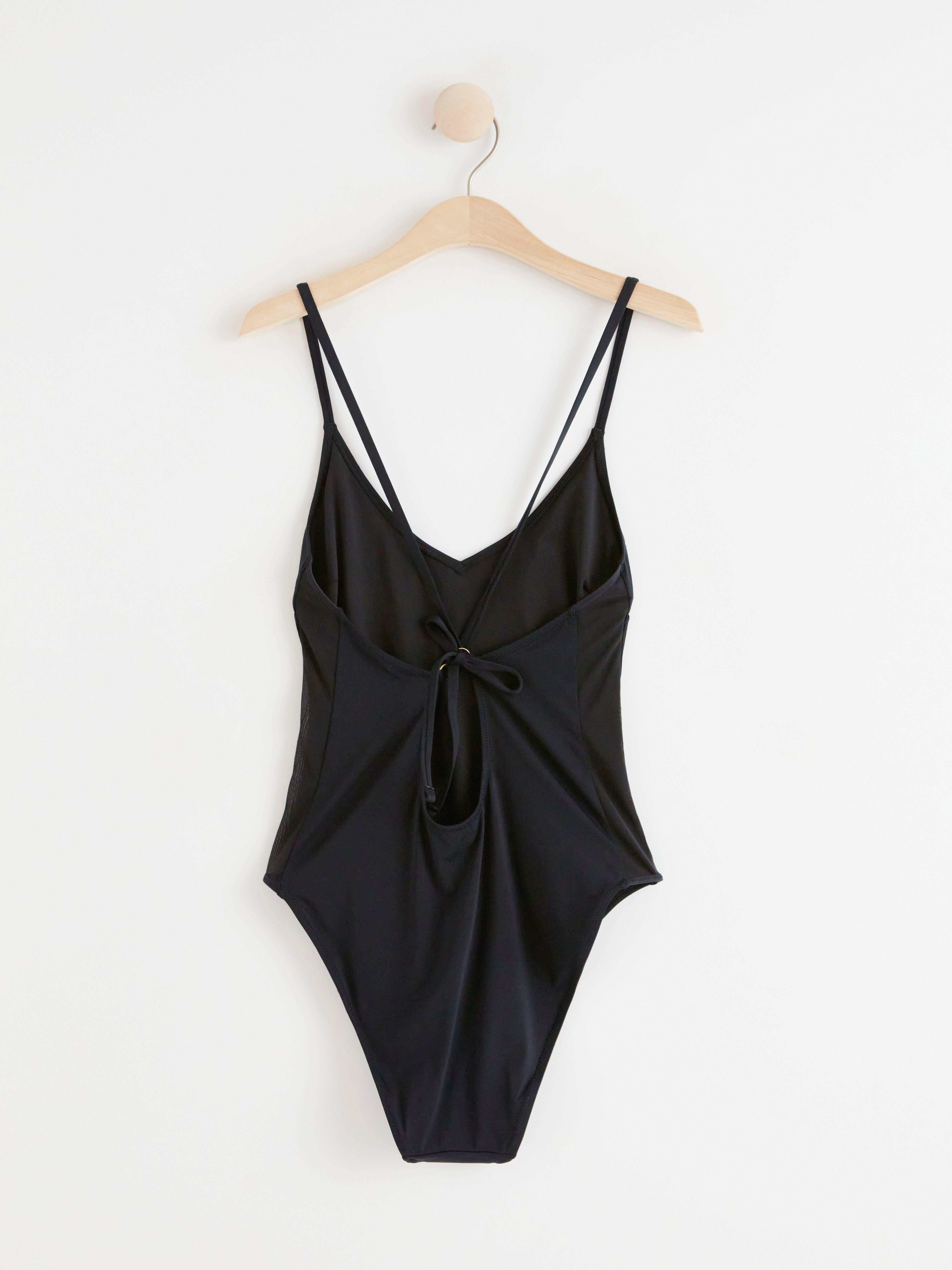 Swimsuit with mesh panels Black