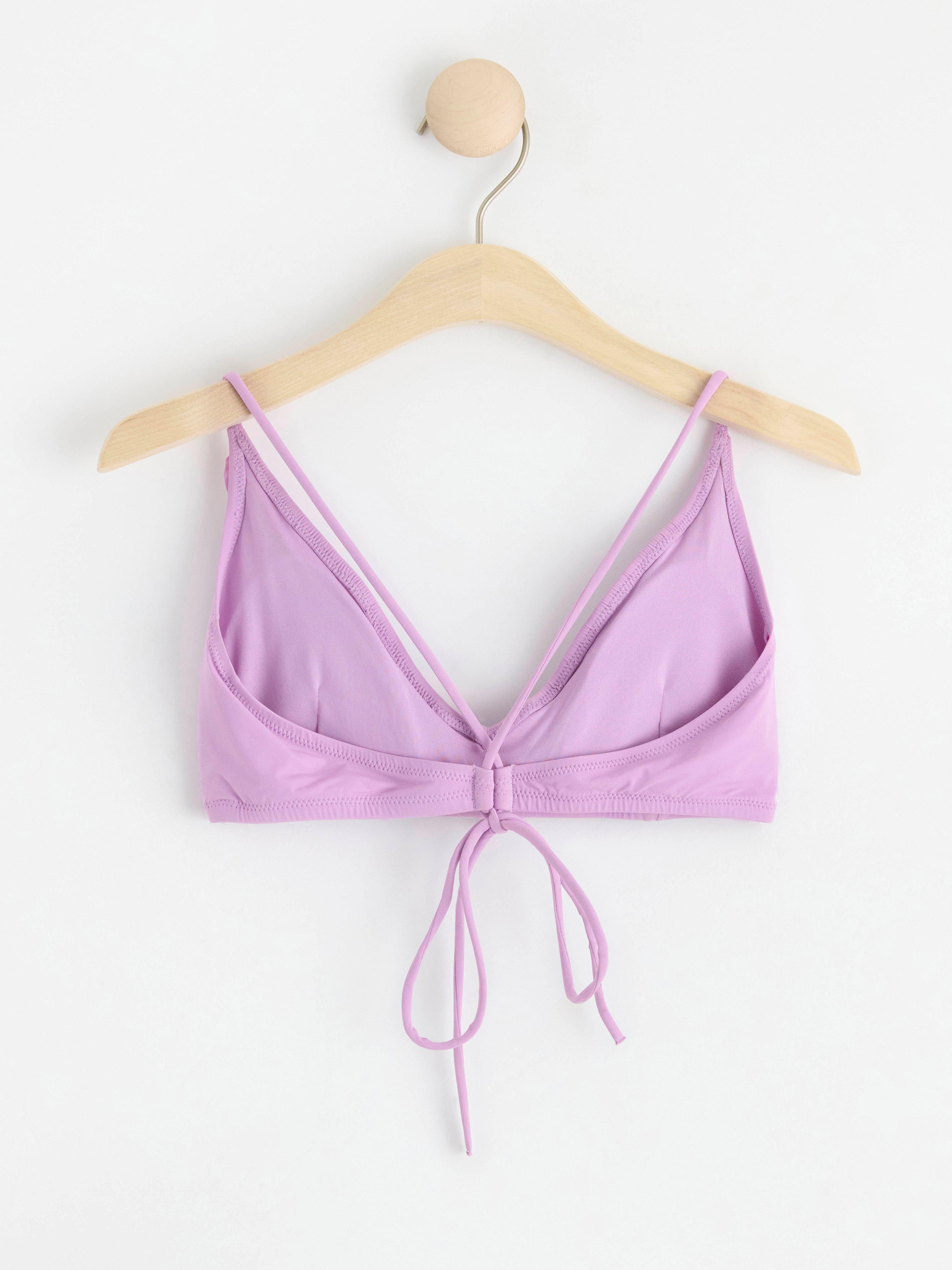Triangle bikini top with flounce Light Lilac