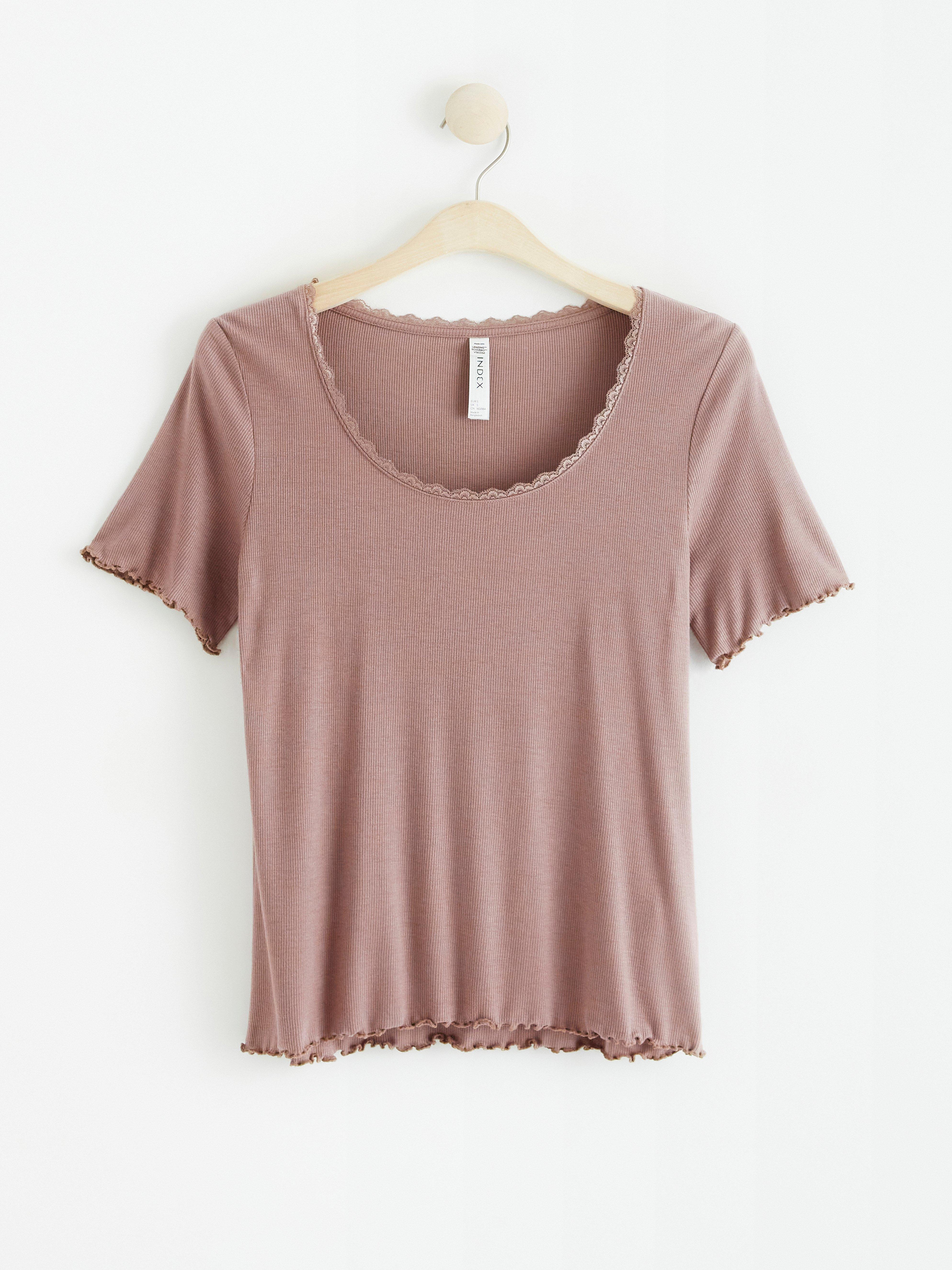 Short sleeve pyjama top Dark Dusty Pink
