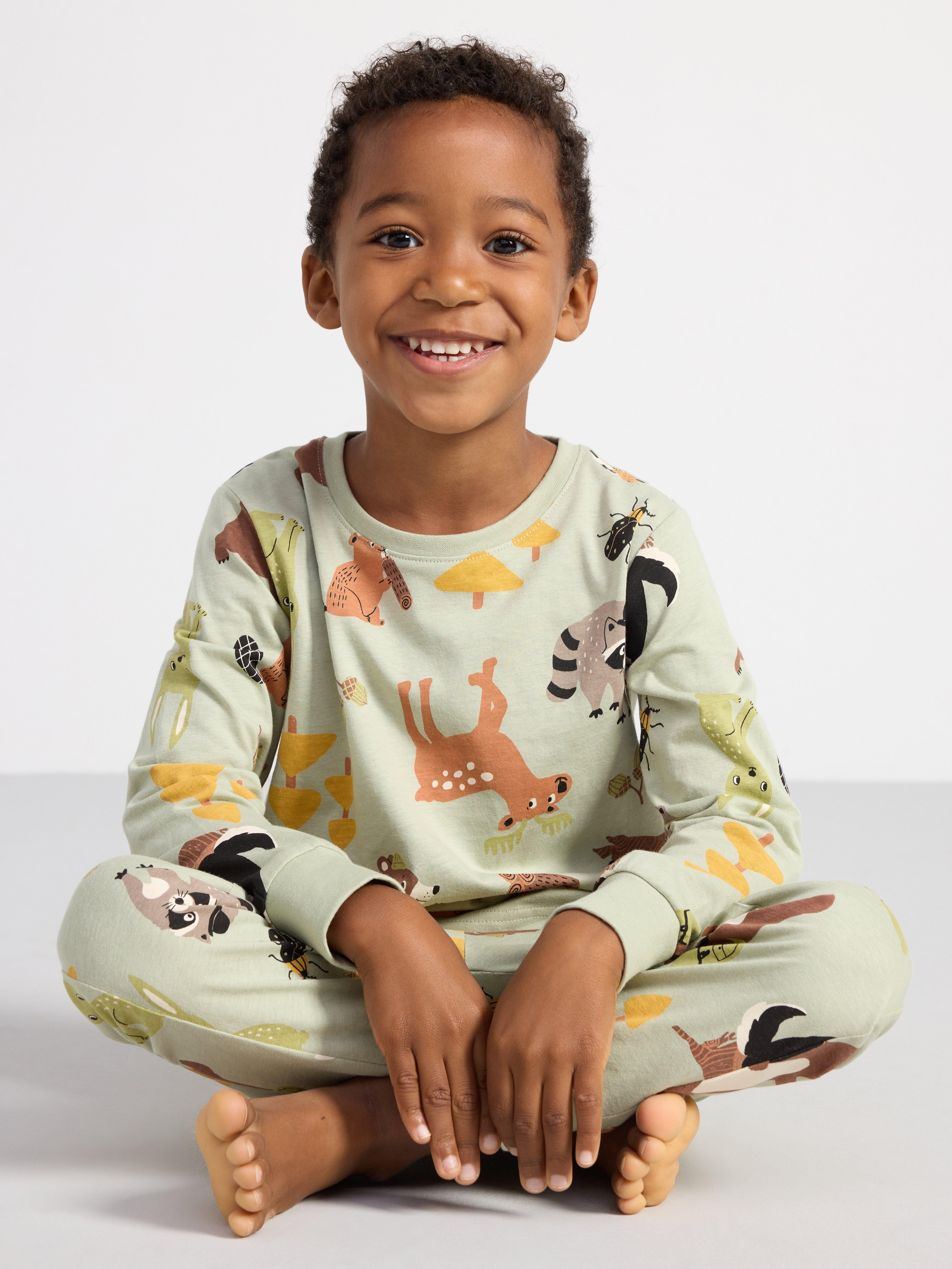Pyjama set with forest print Dusty Green