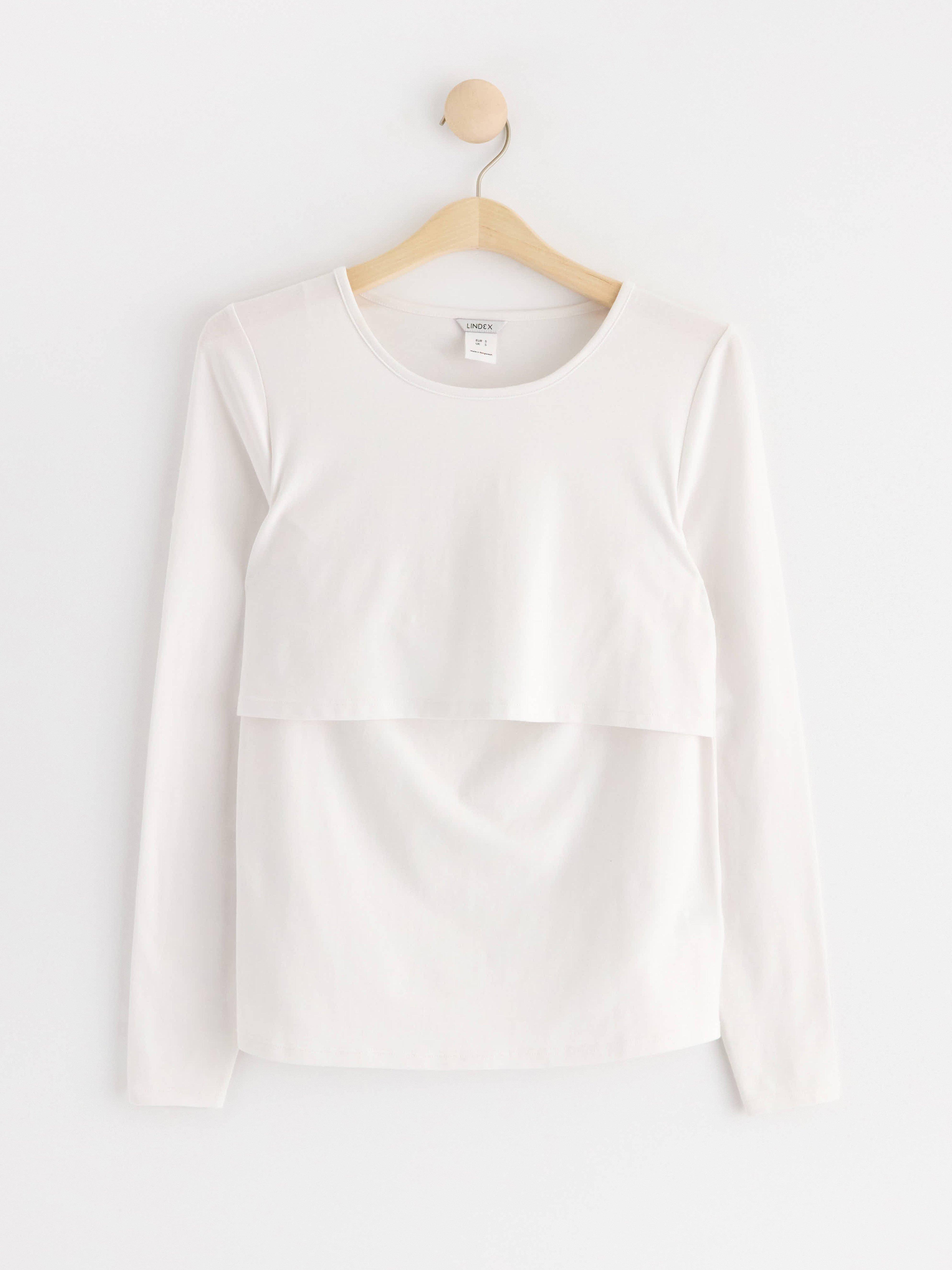 MOM Long sleeved nursing top White