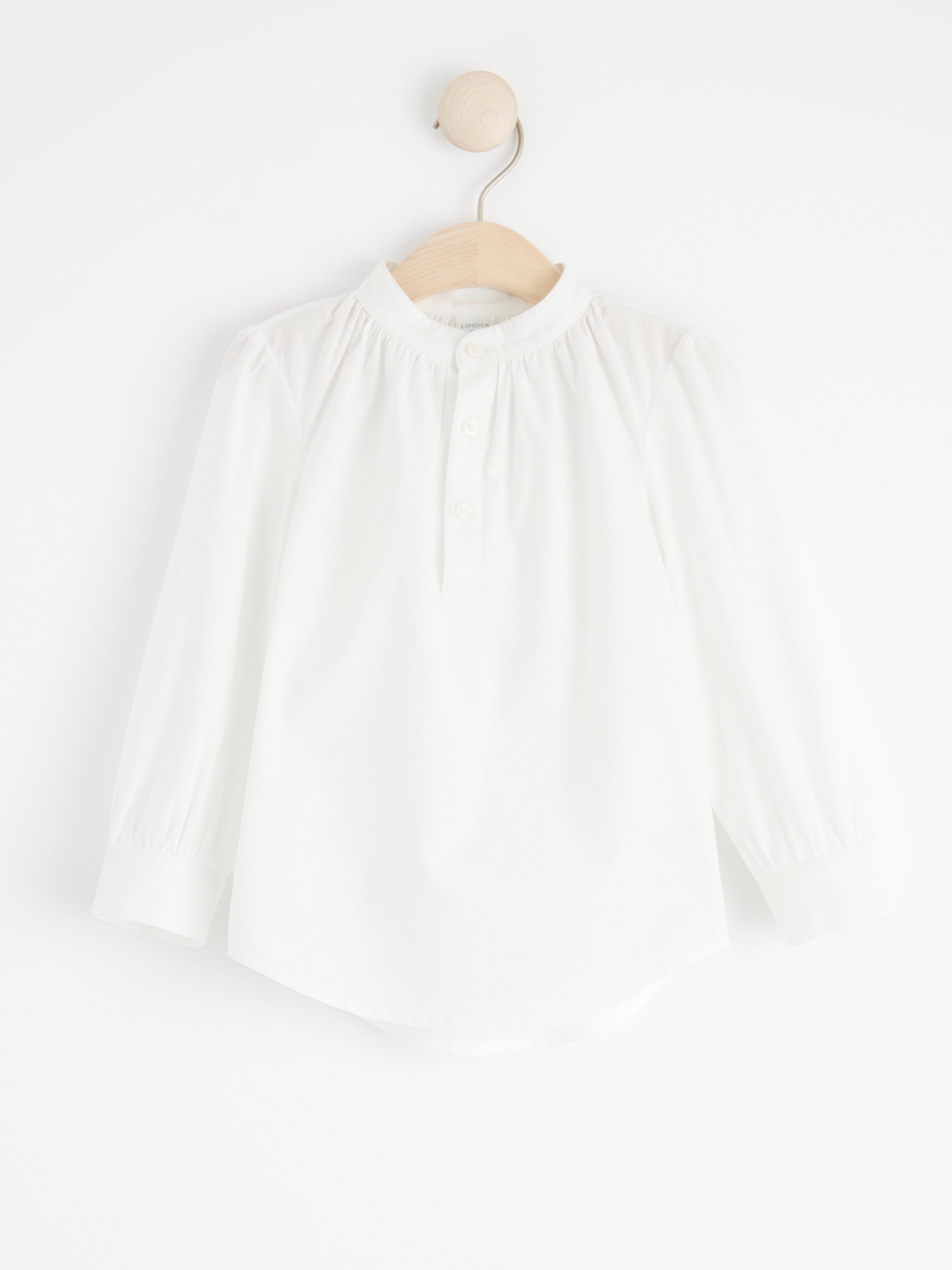 Festive cotton blouse White