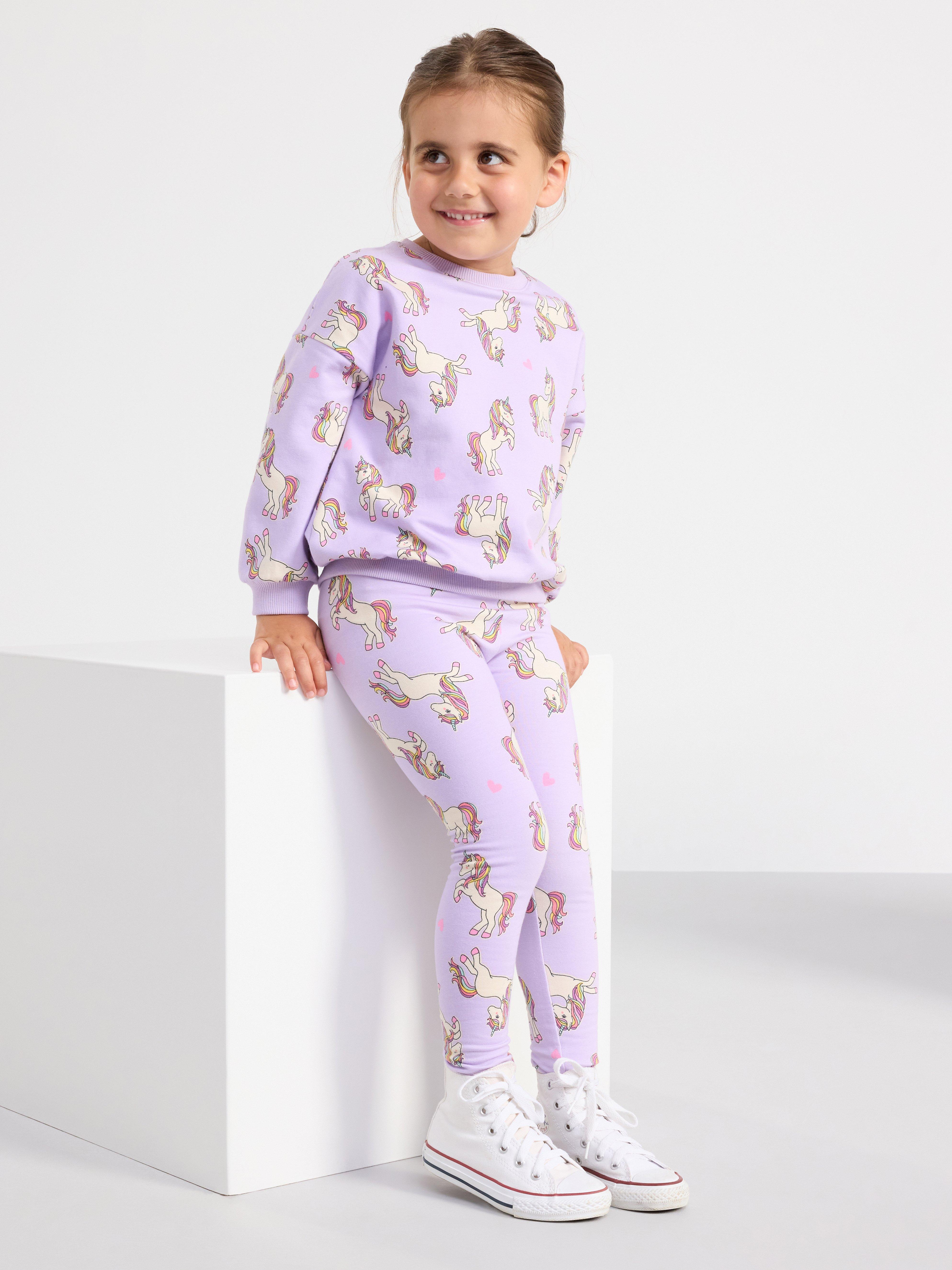 Leggings with unicorns Light Lilac