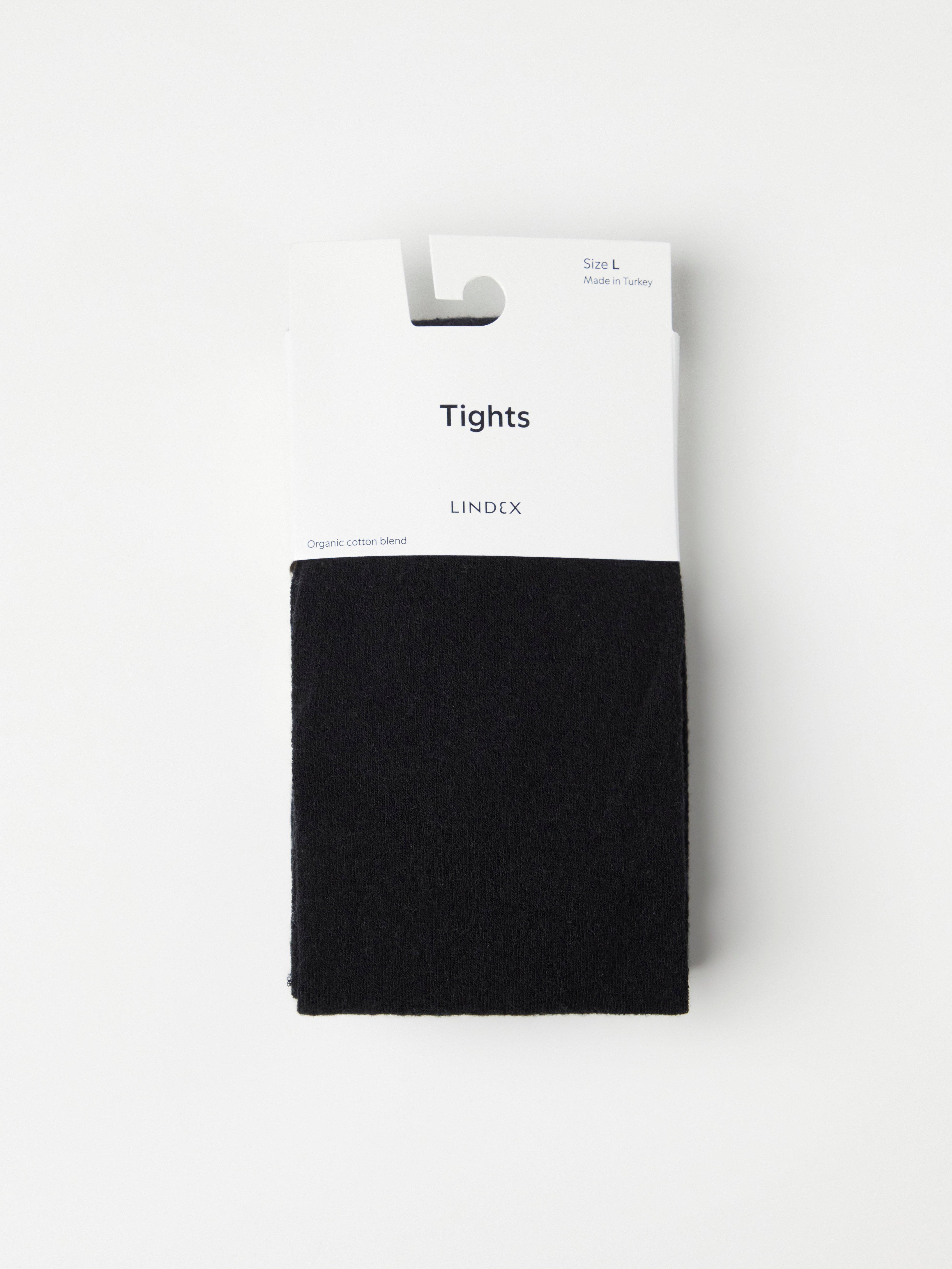 Knitted cotton blend tights Black