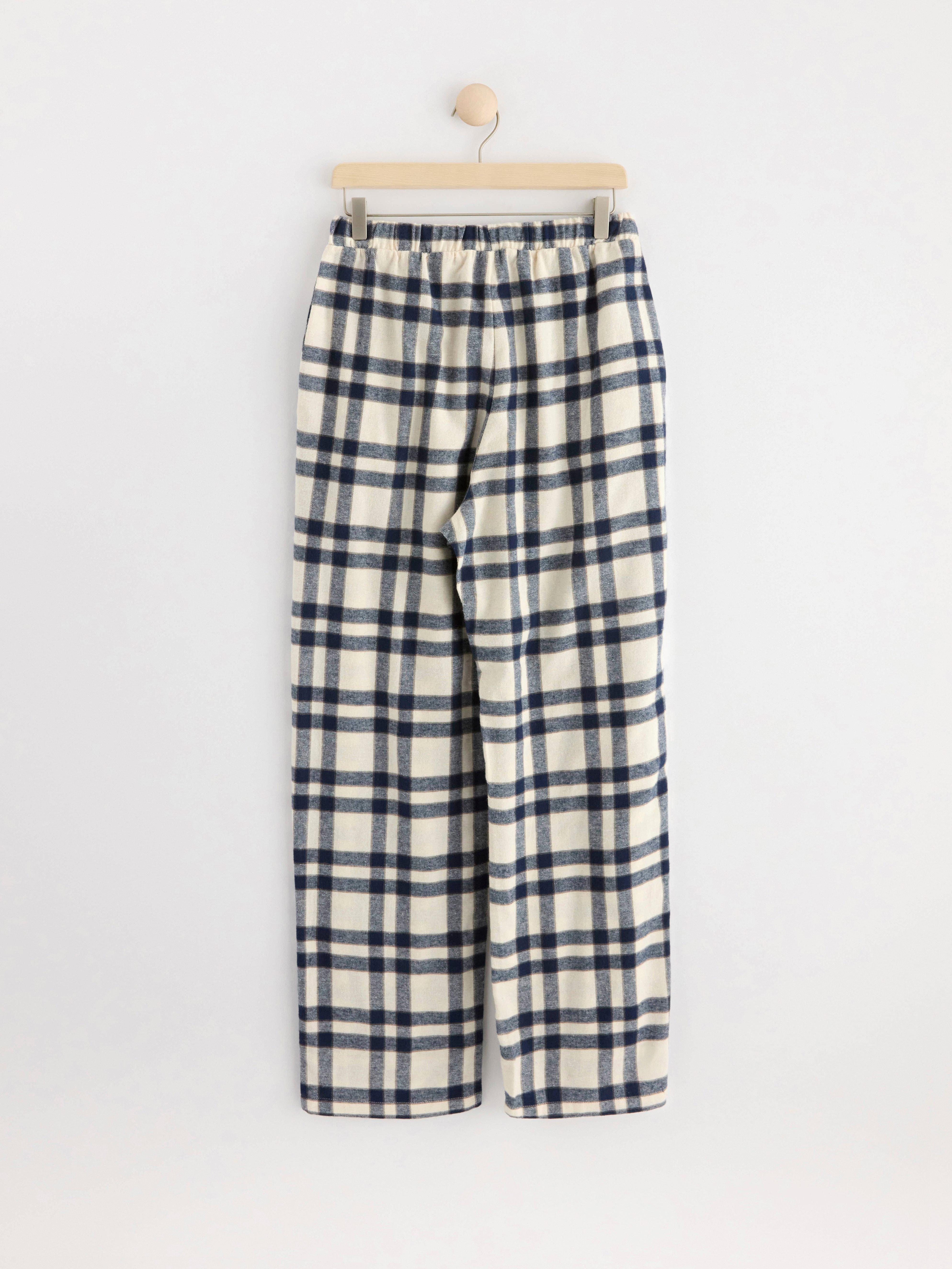 Pyjama trousers in flannel Navy