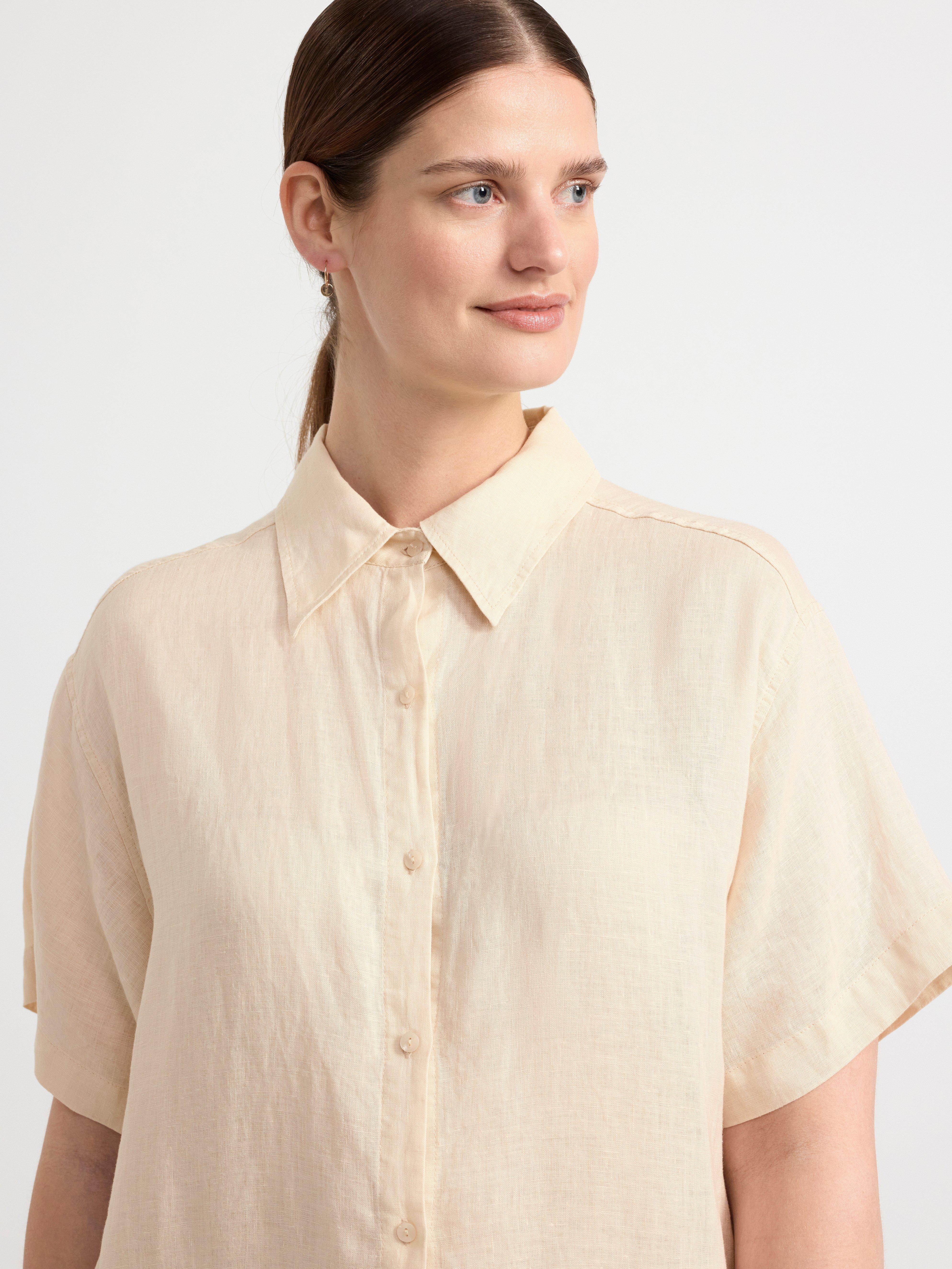 Linen shirt dress Light Beige