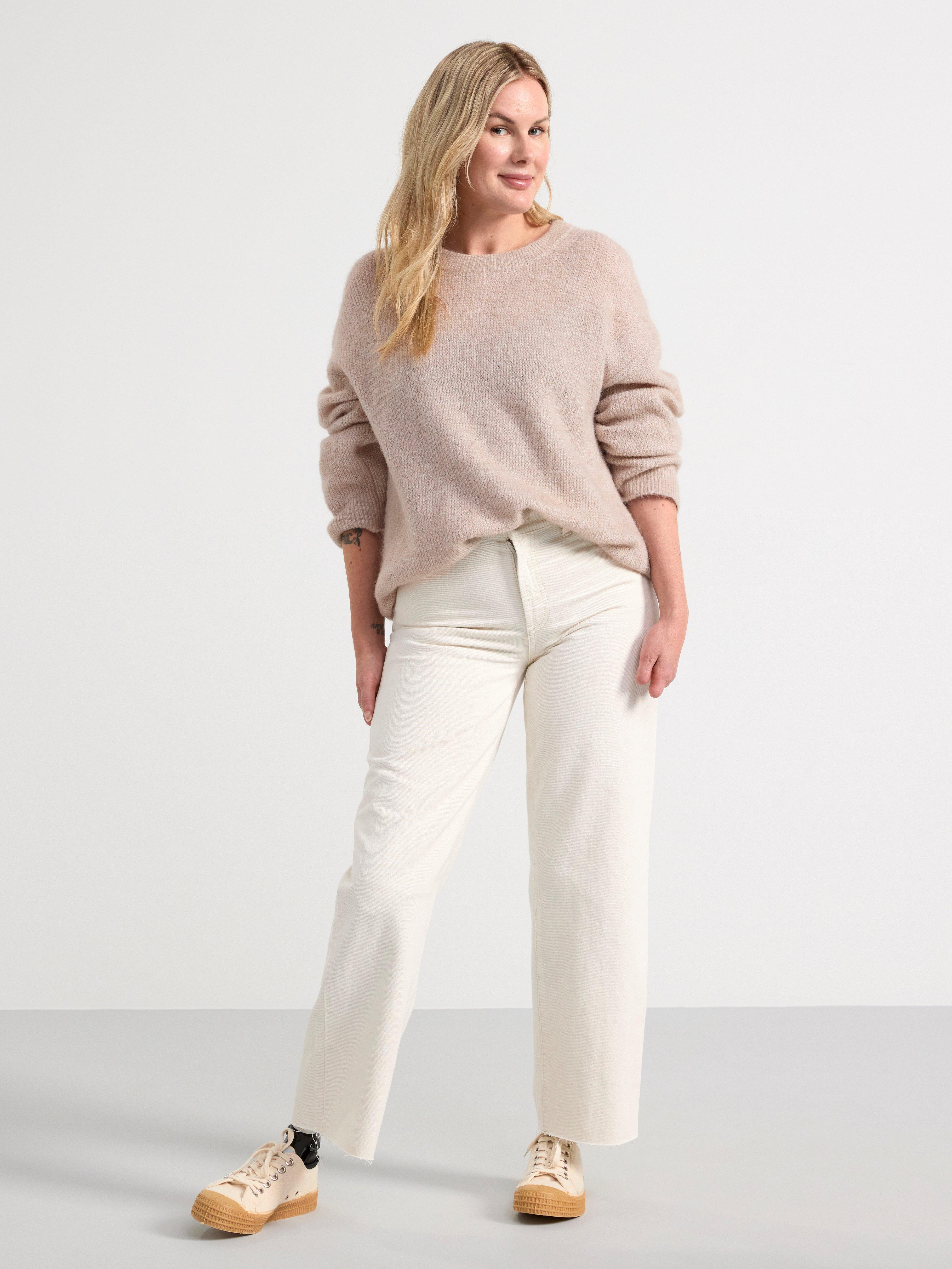 Jumper in wool blend Beige Melange