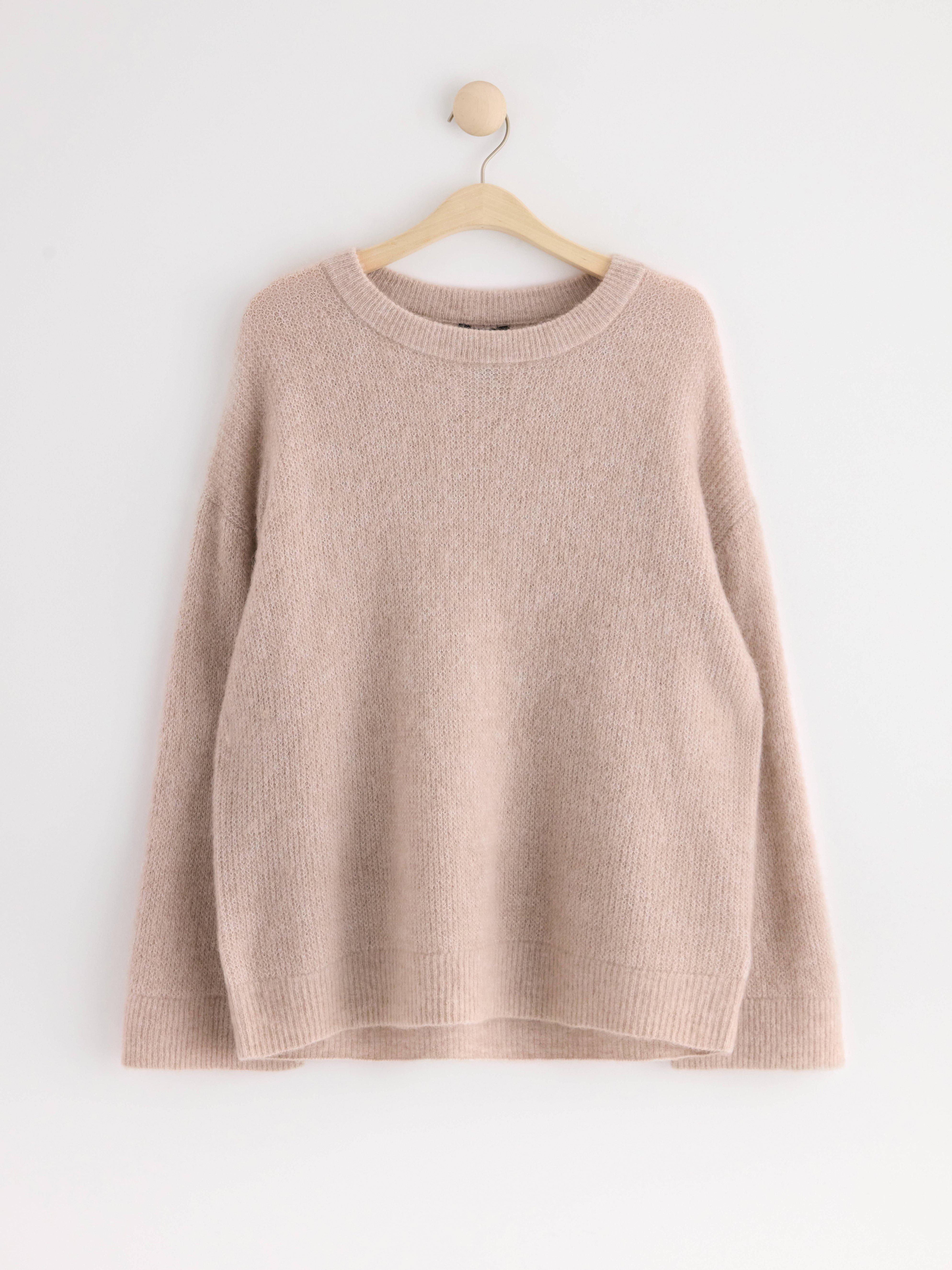 Jumper in wool blend Beige Melange