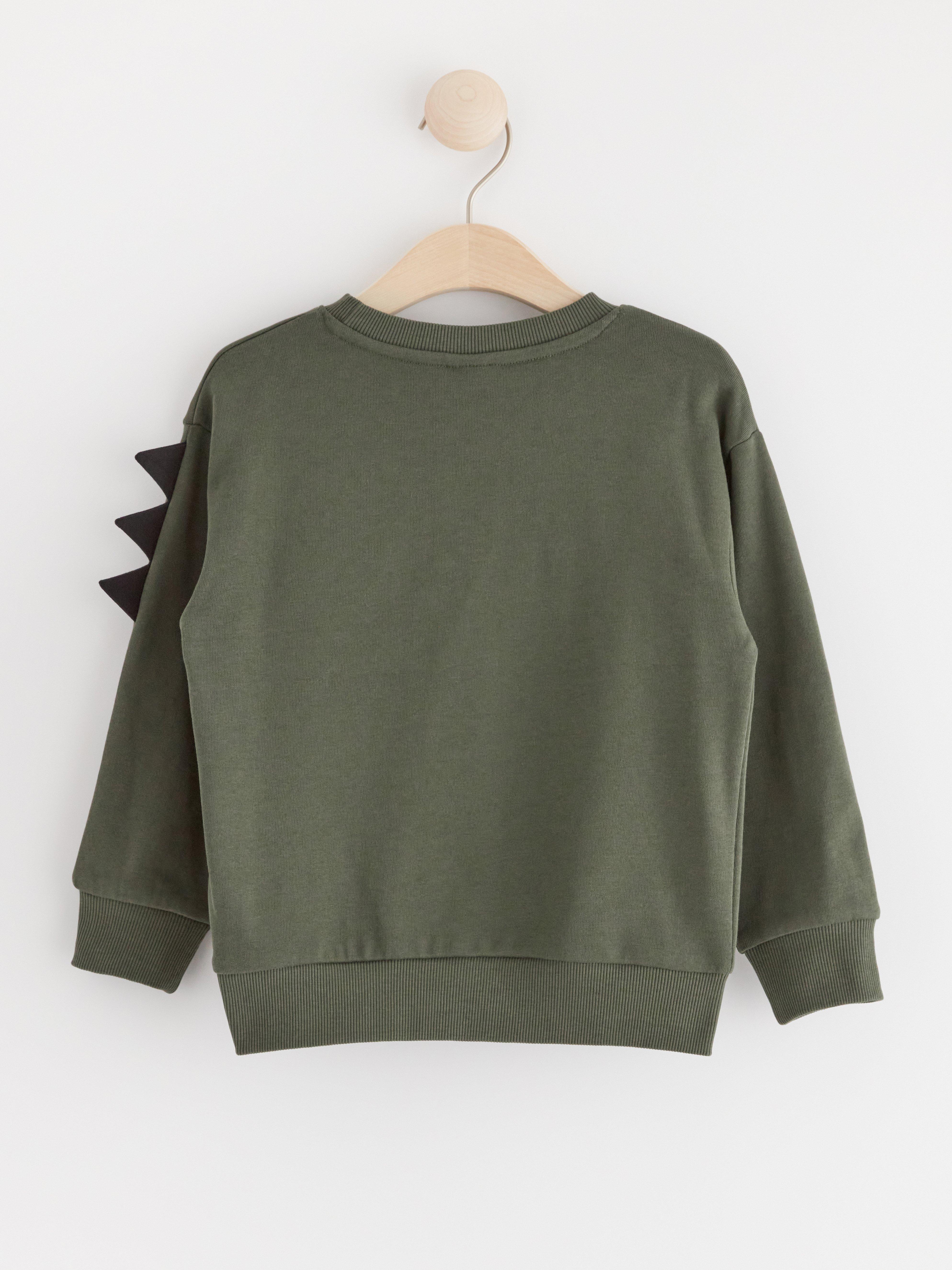 Sweatshirt with dinosaur Dark Khaki Green
