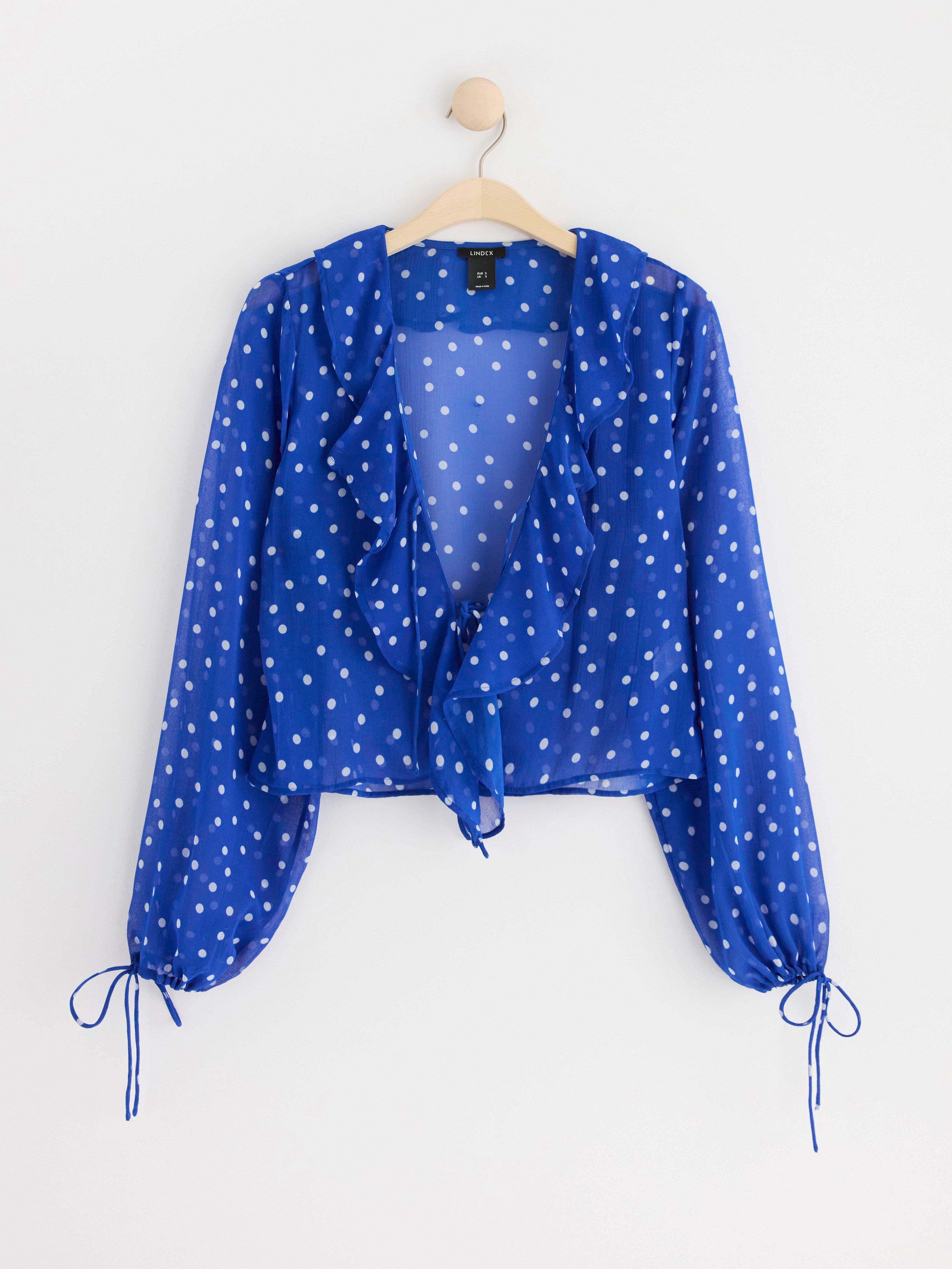 Blouse in chiffon Blue