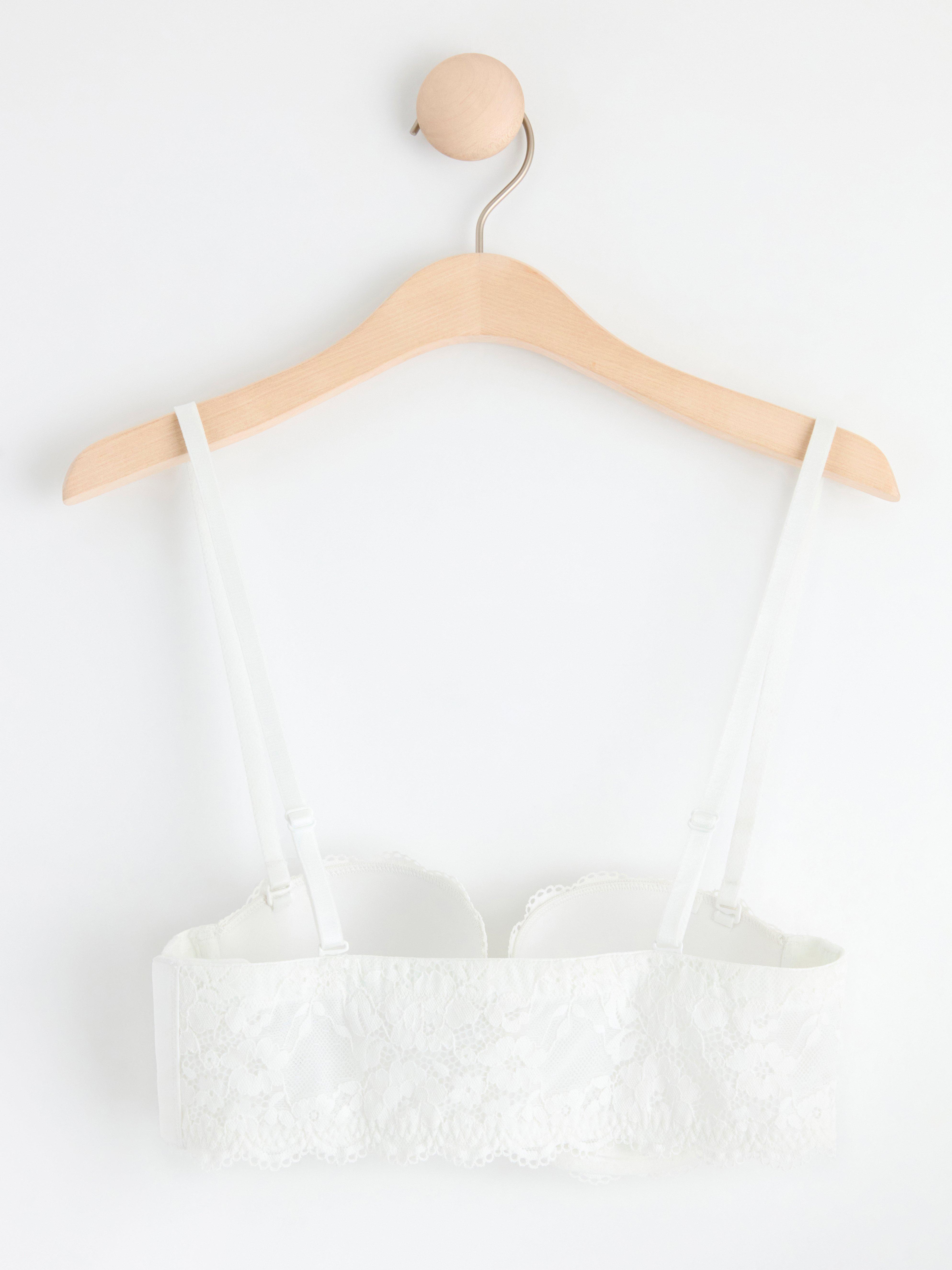 Björk strapless balconette bra with lace White