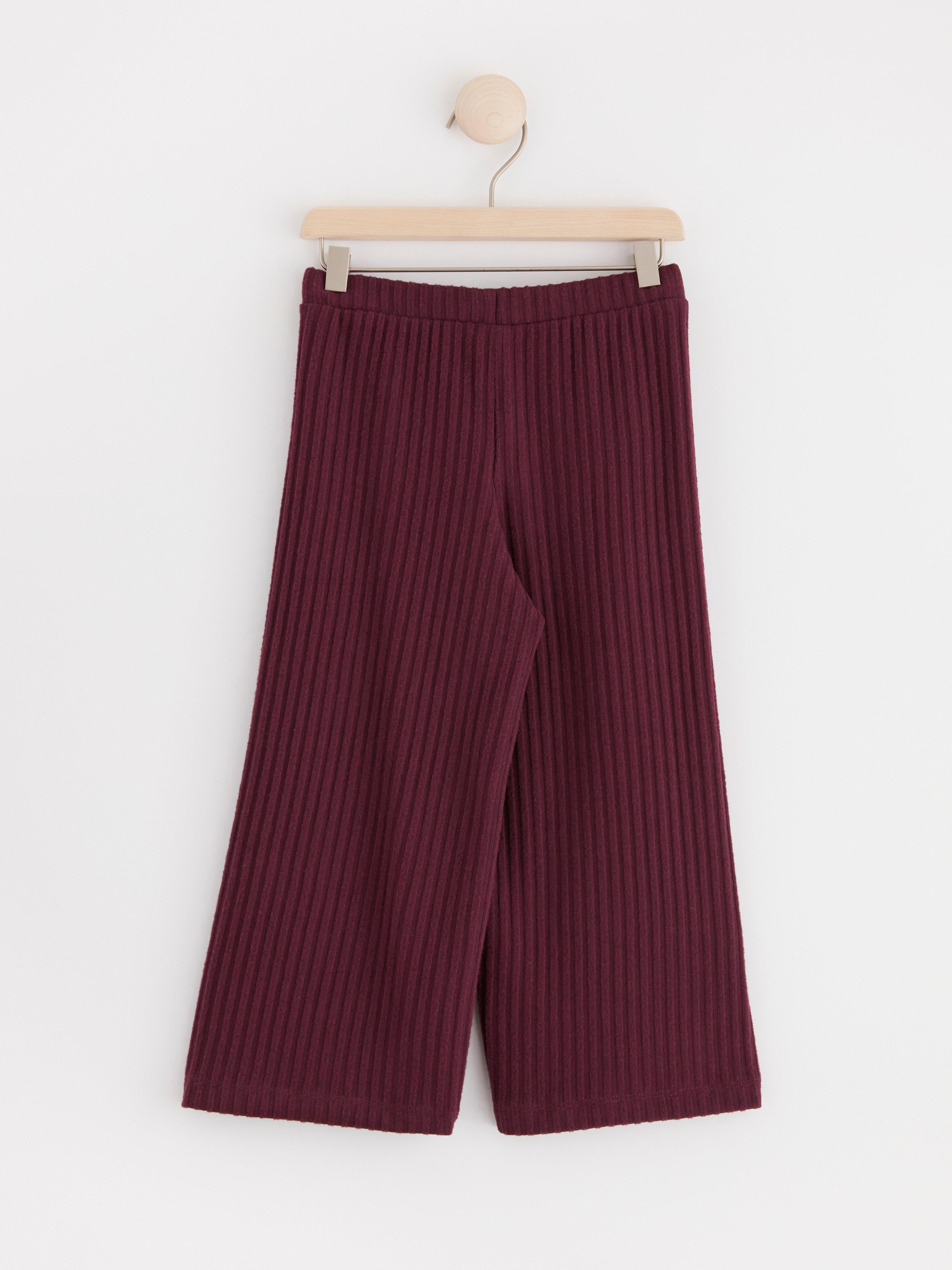 Cropped ribbed trousers Dark Lilac