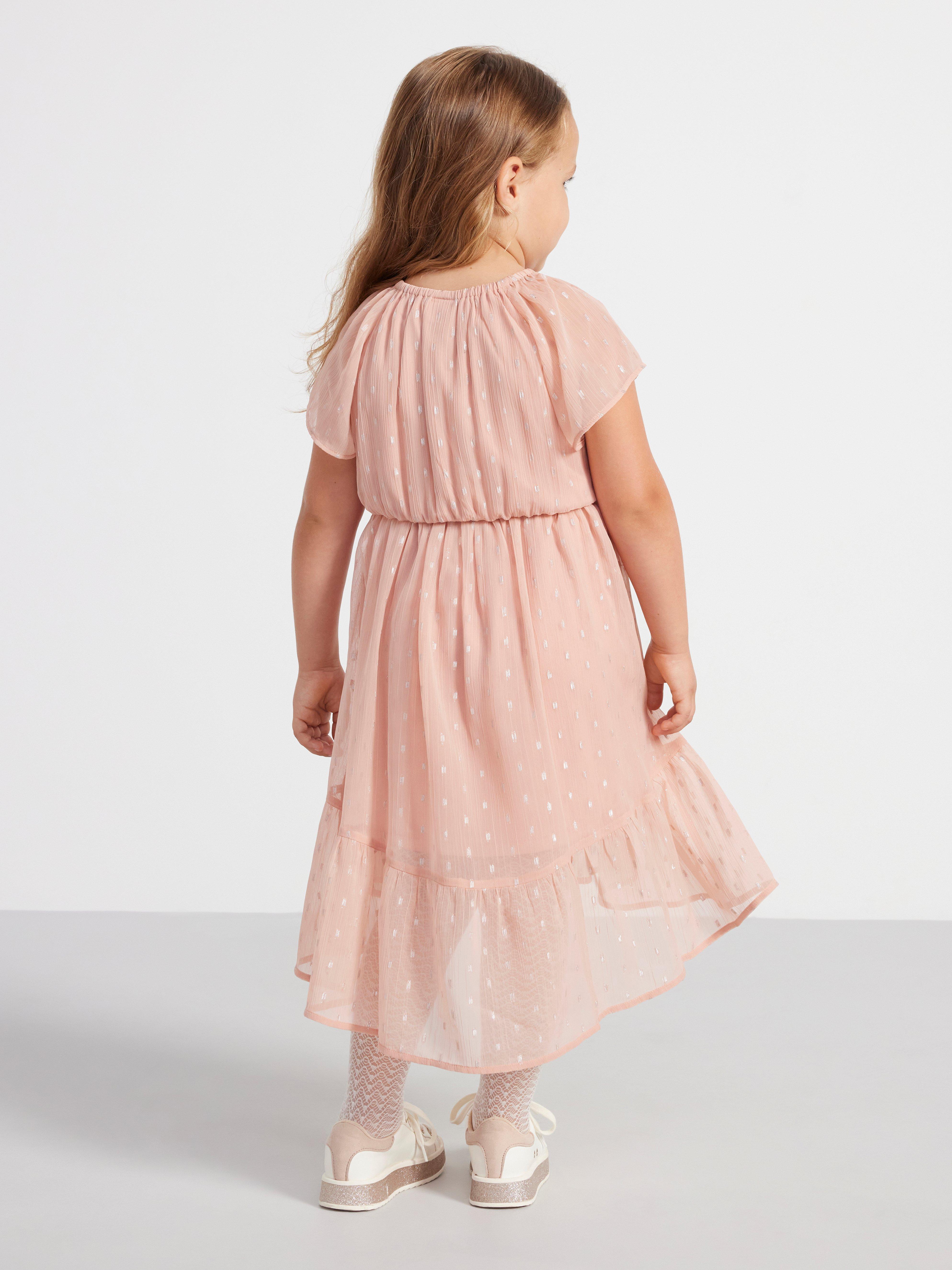 Short sleeve chiffon dress Dusty Pink