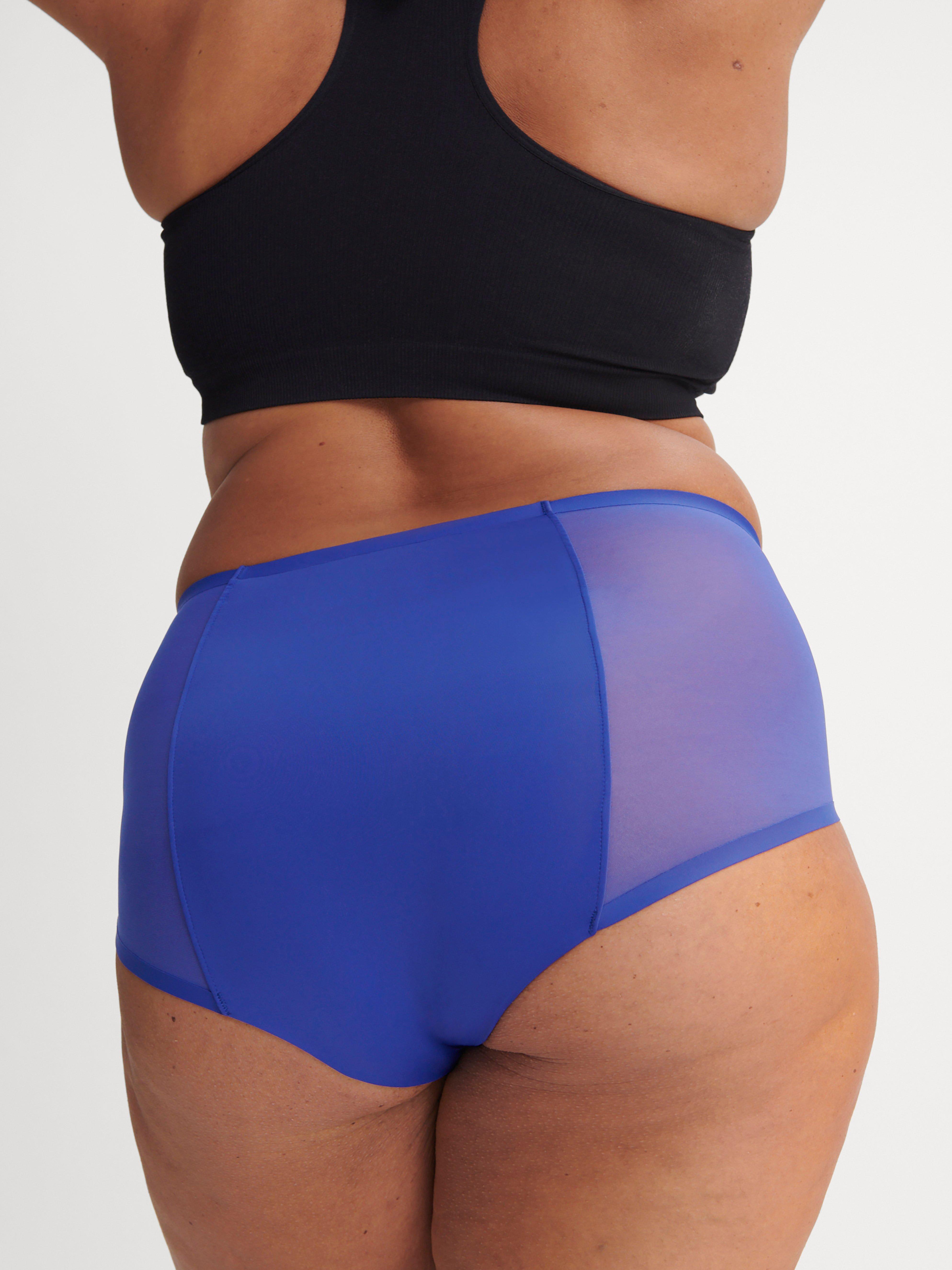 Engineered High Waist Mesh Period Proof – Period Panty Medium Absorbency Neon Blue