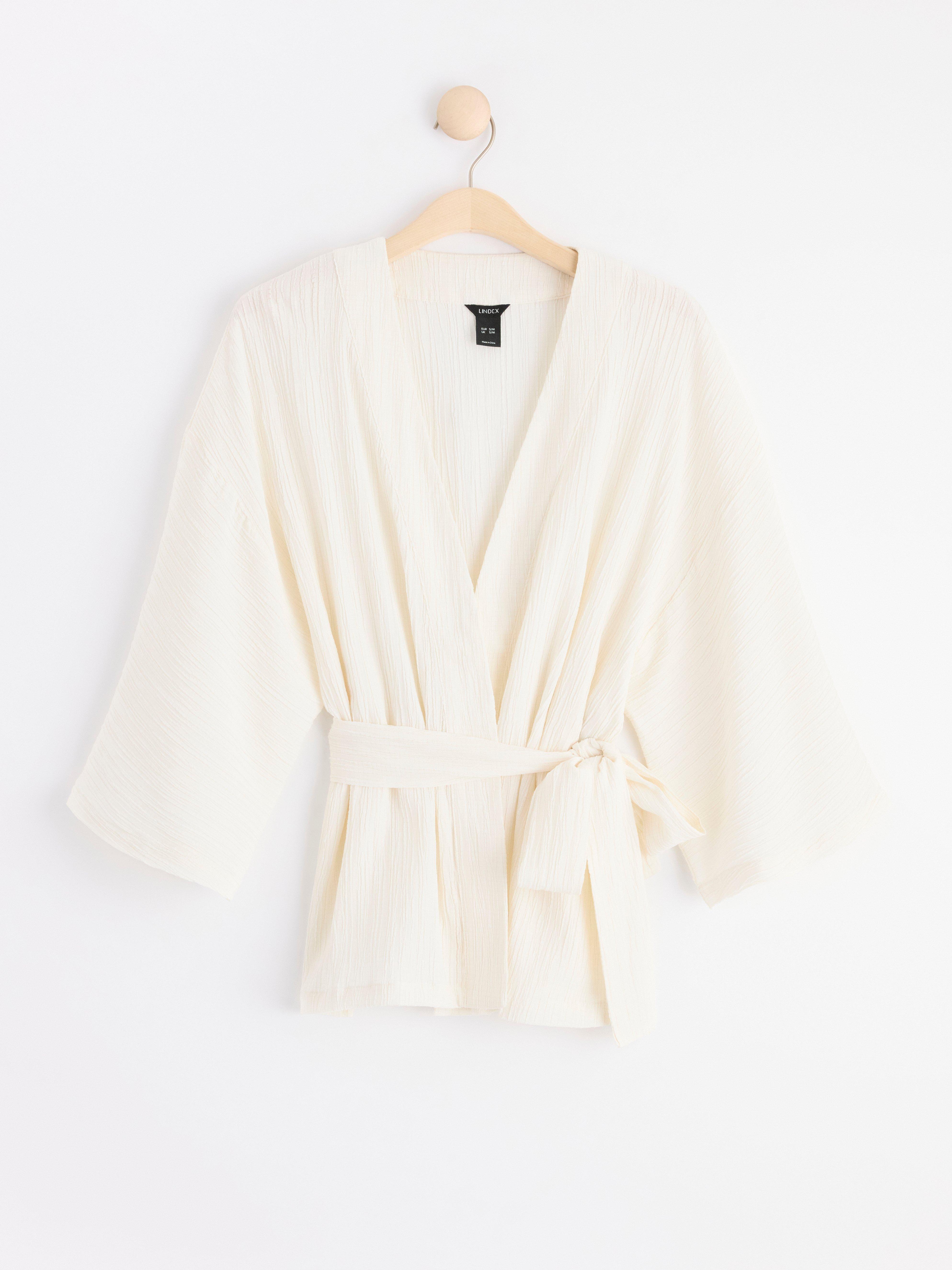 Pleated kimono Light White