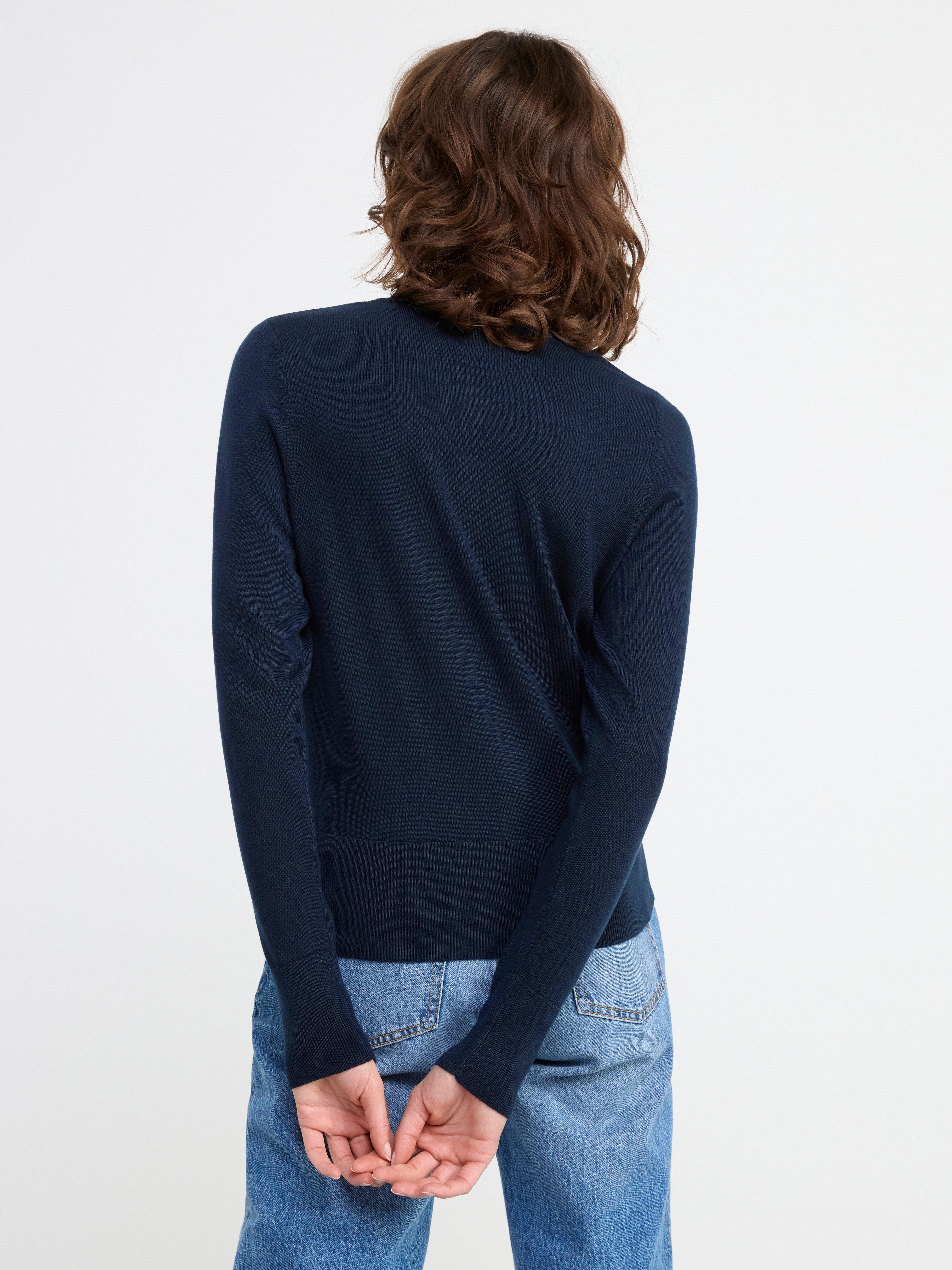 Fine-knit Cardigan Navy
