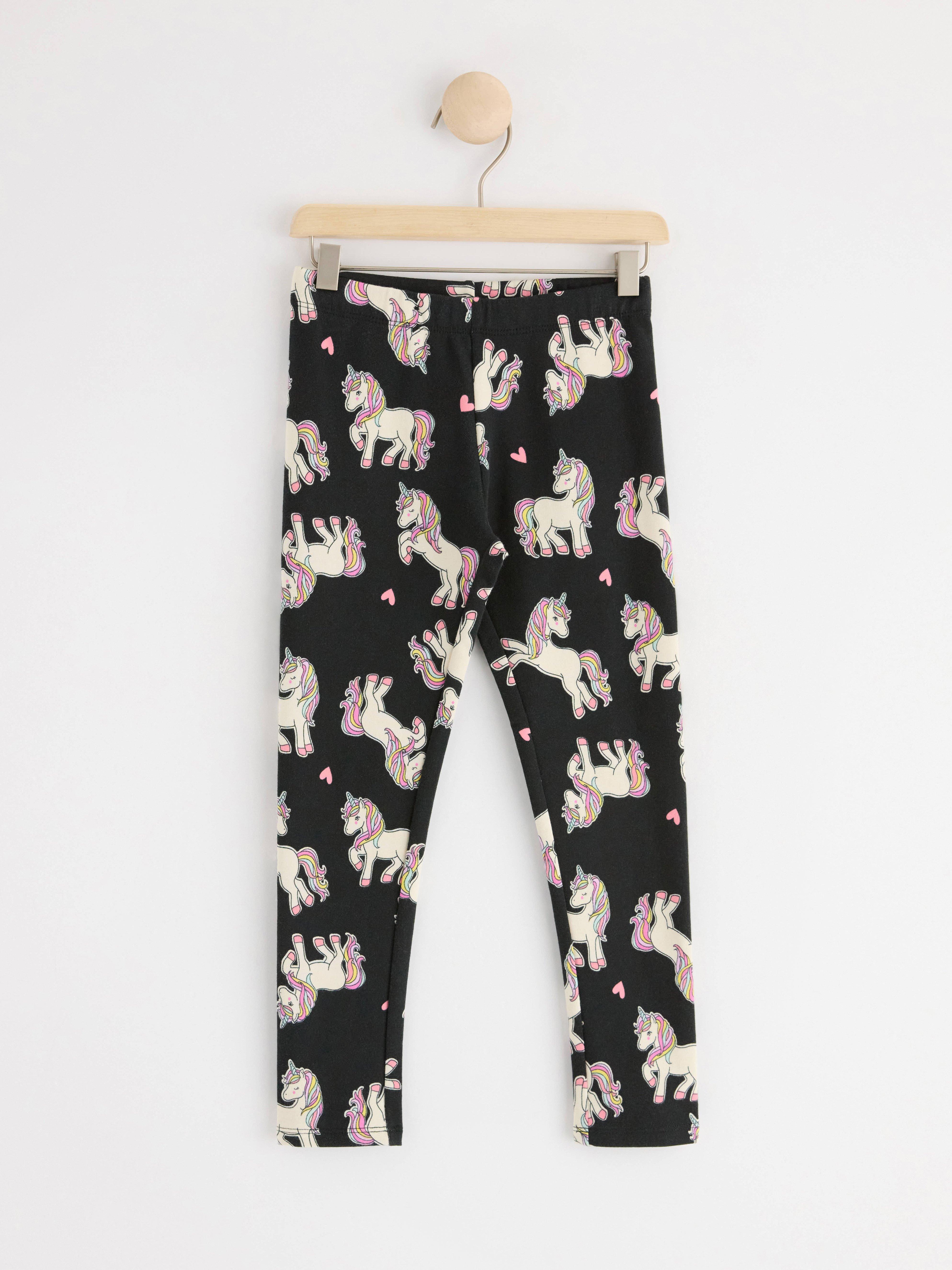 Leggings with unicorns Off black