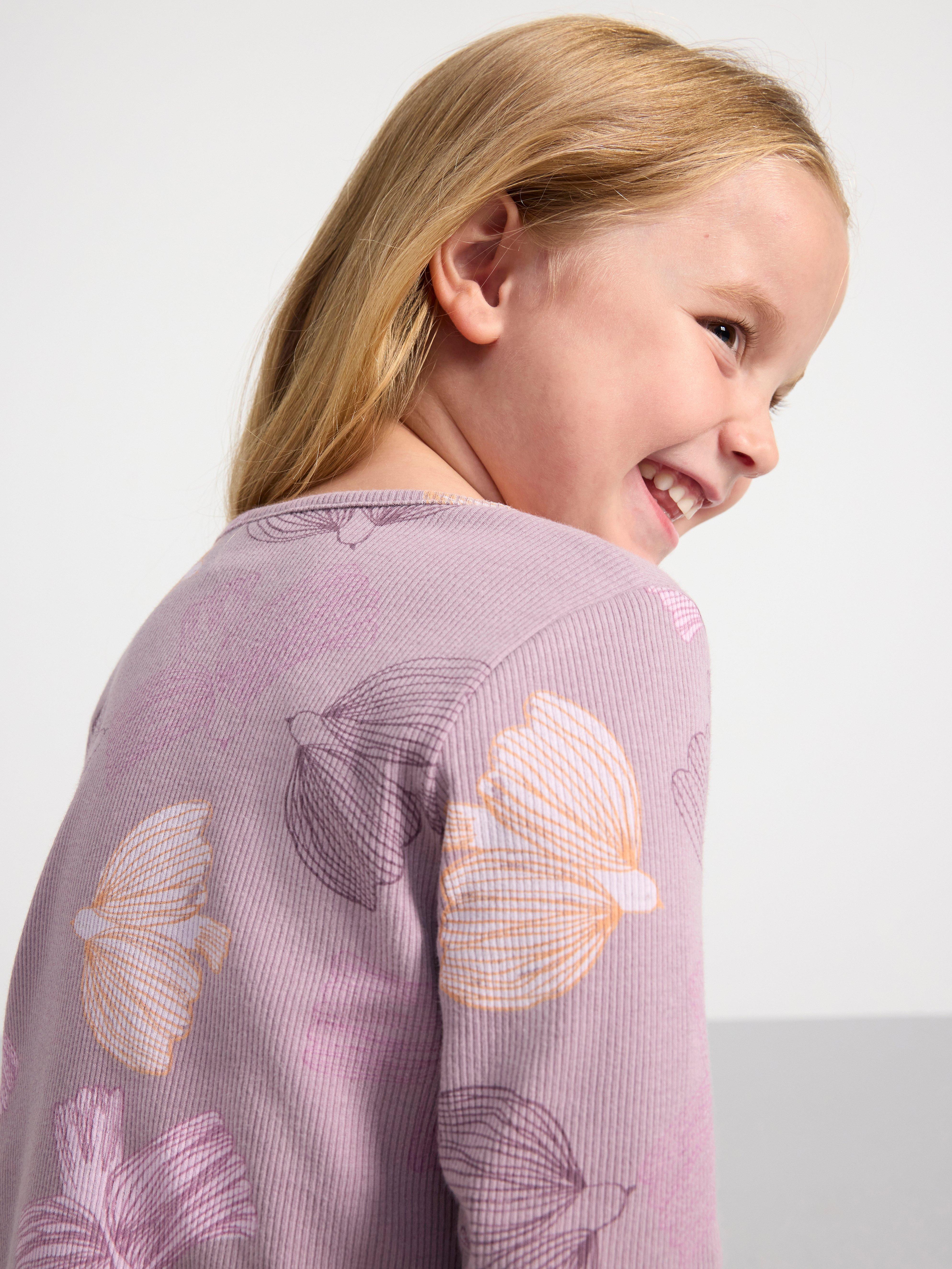 Top ribbed with frill details Light Dusty Lilac