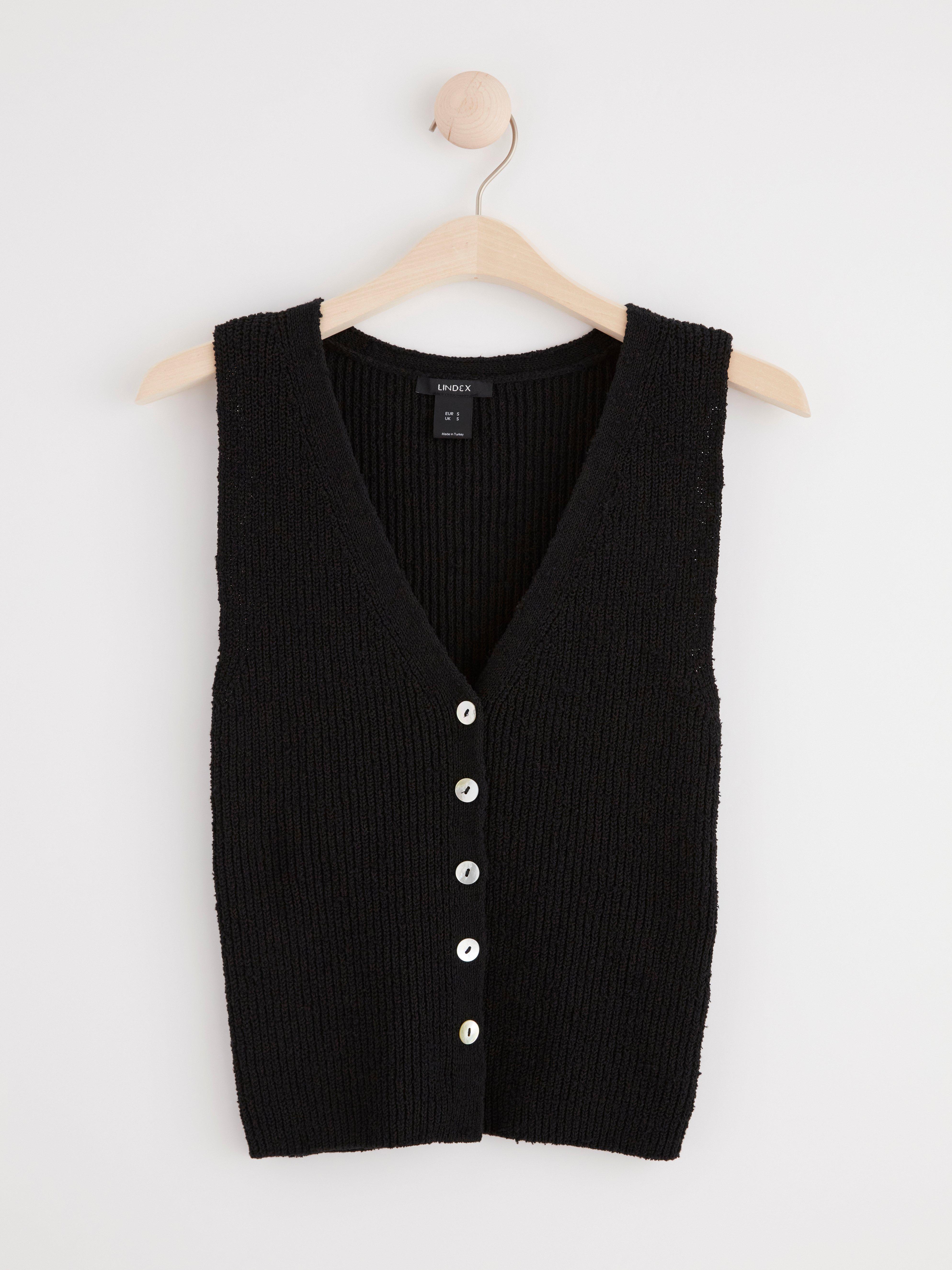 Knitted vest Black