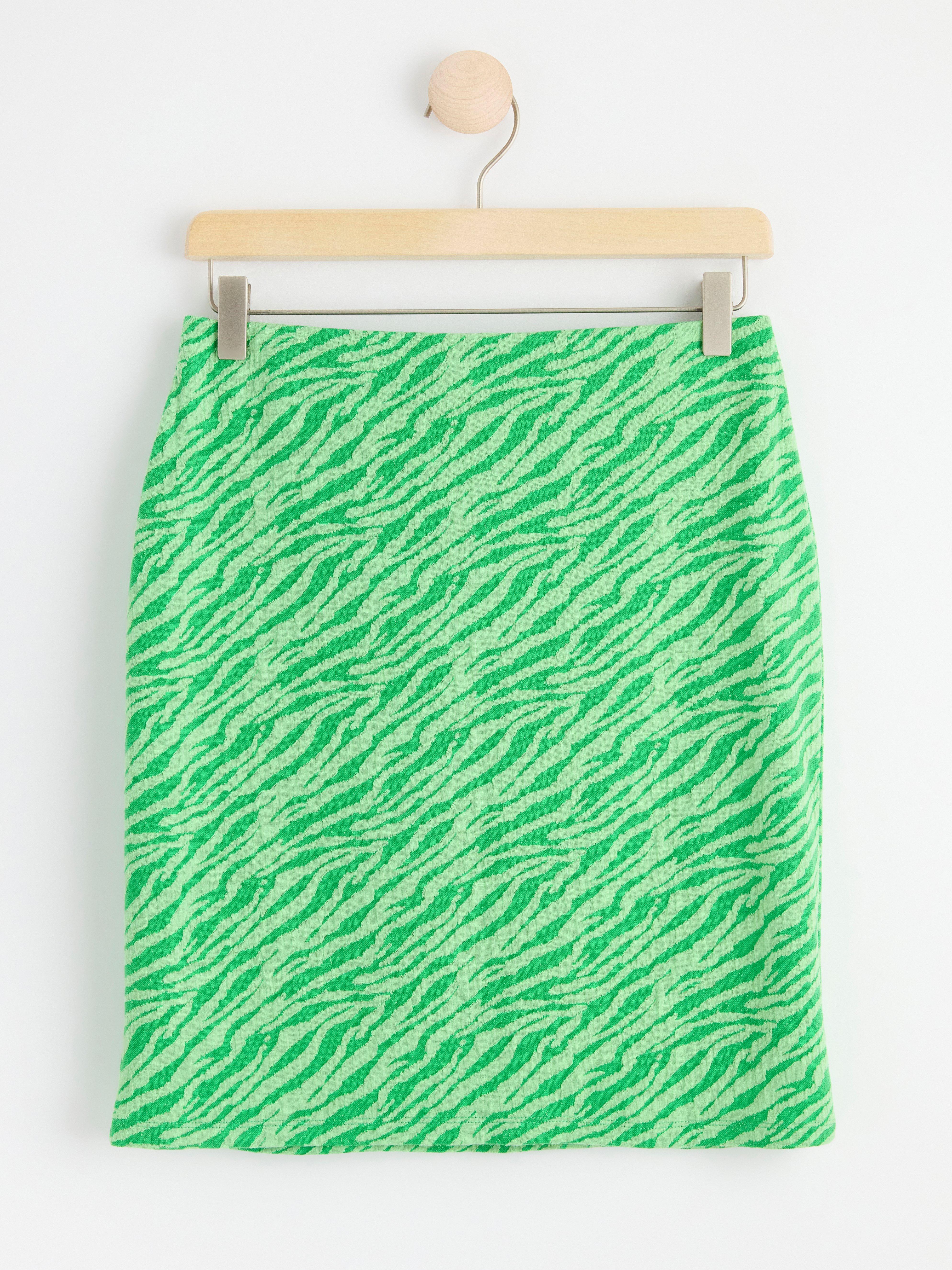 Patterned mini skirt Green
