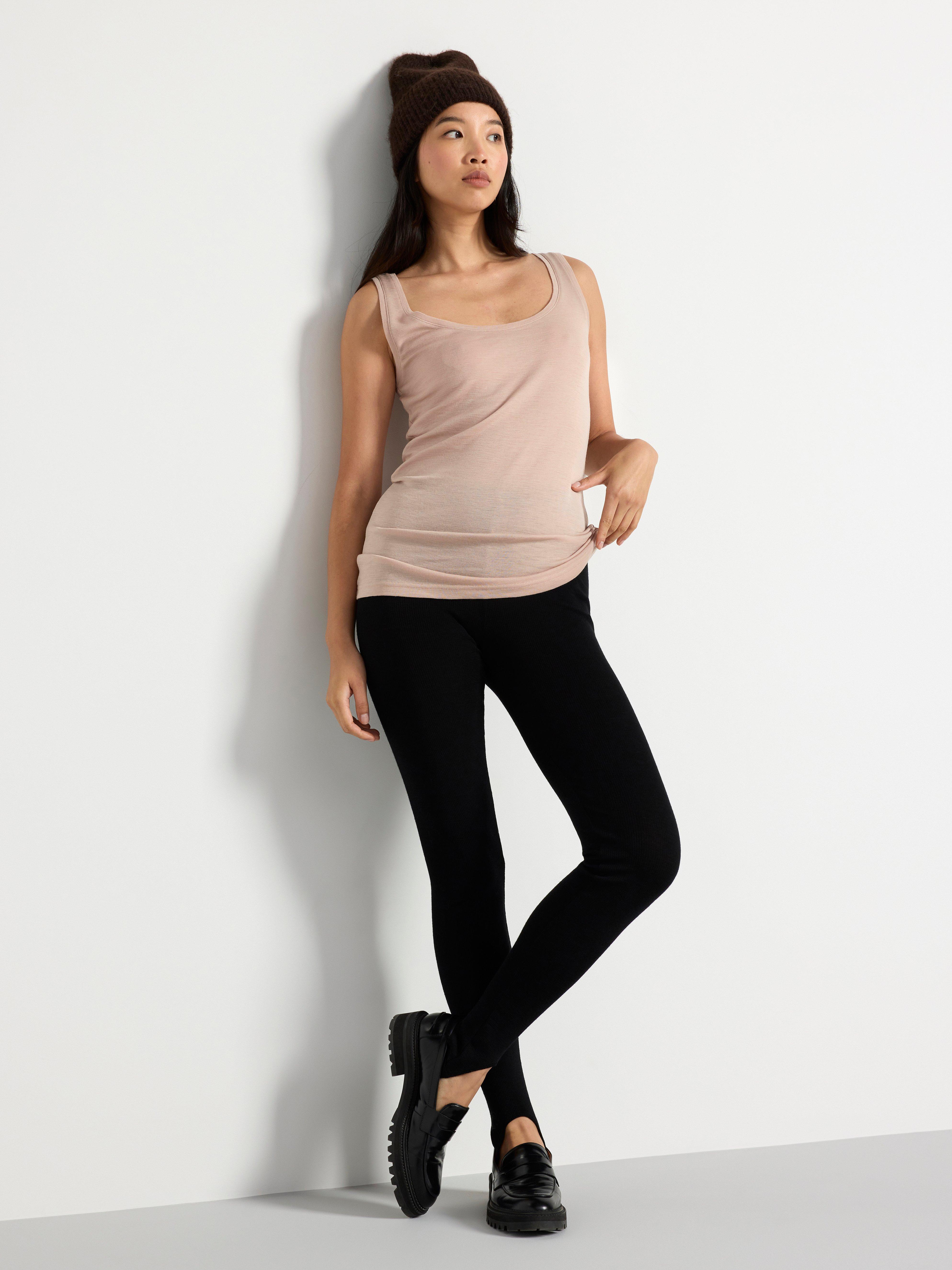 Tank top in merino wool Dusty Beige