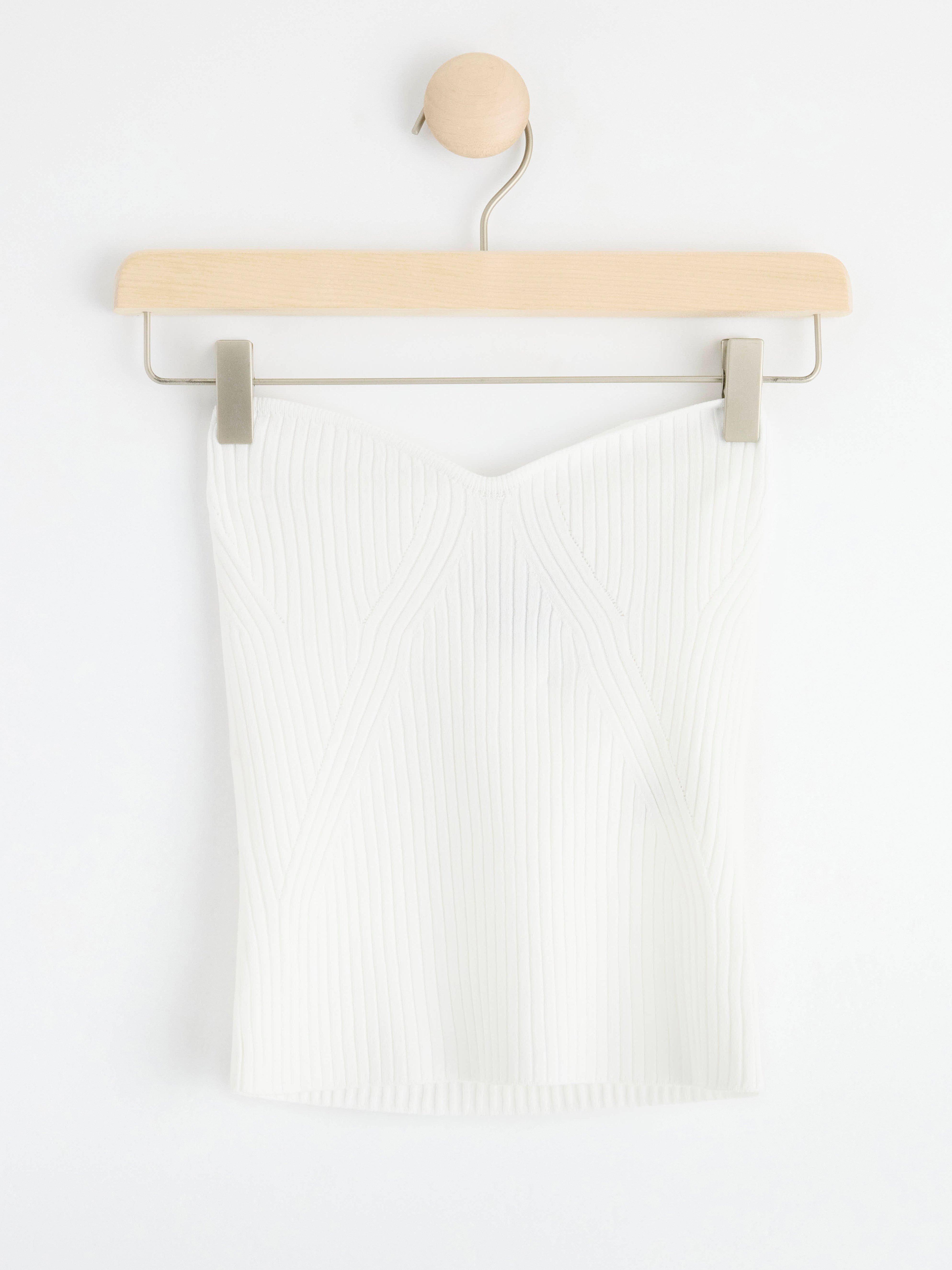 Knitted tube top White