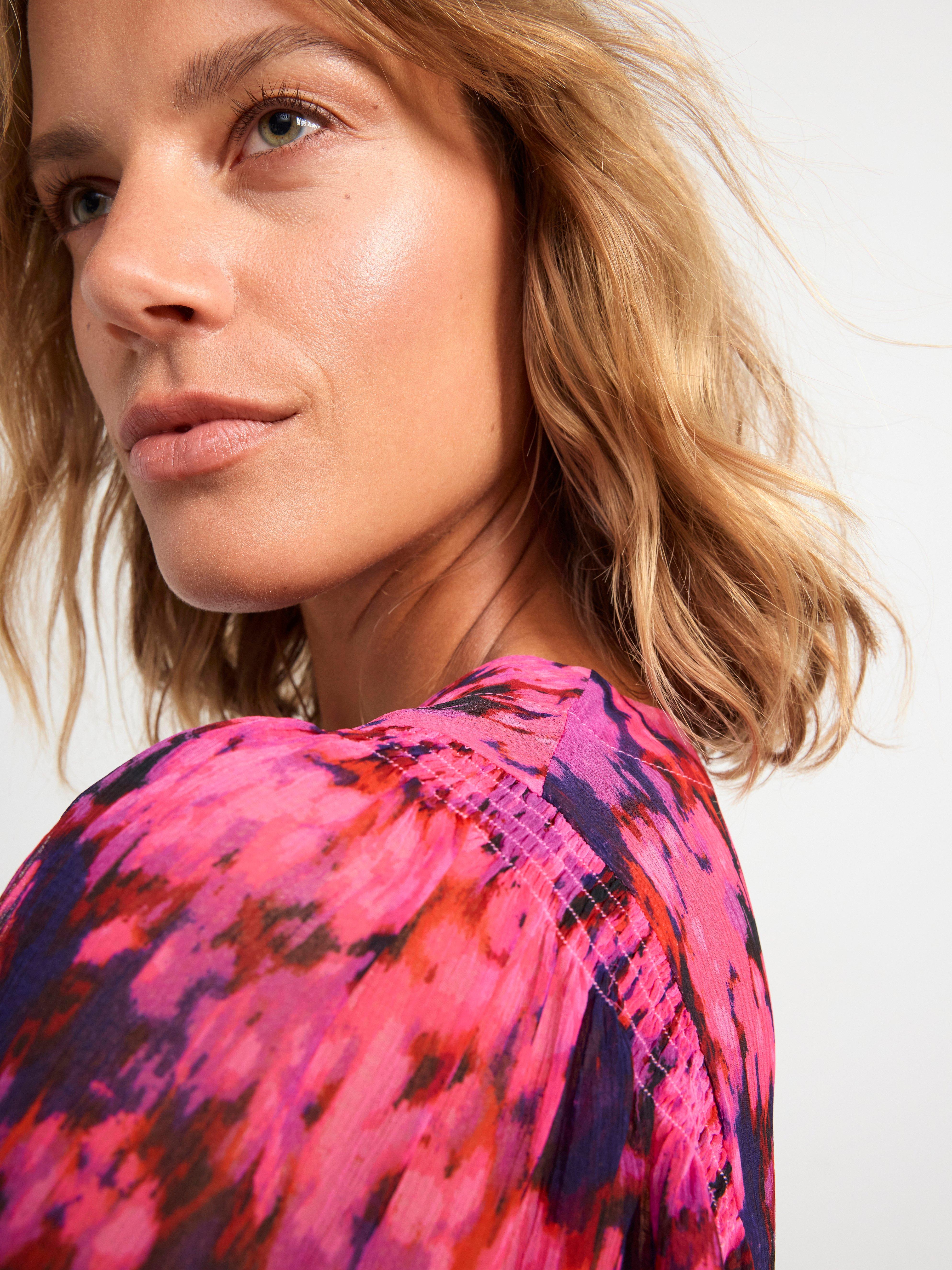 Blouse in chiffon Dark Pink