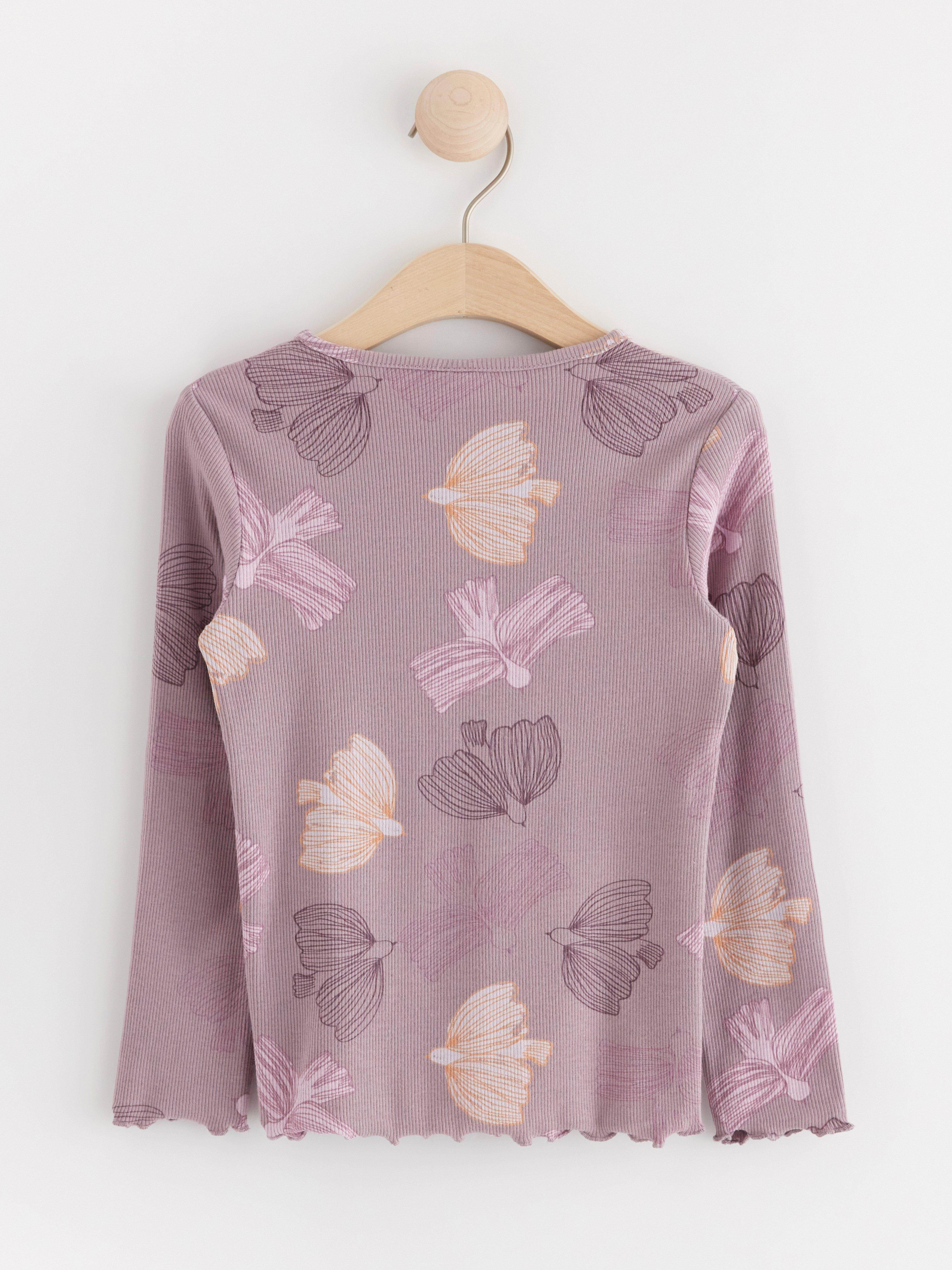 Top ribbed with frill details Light Dusty Lilac