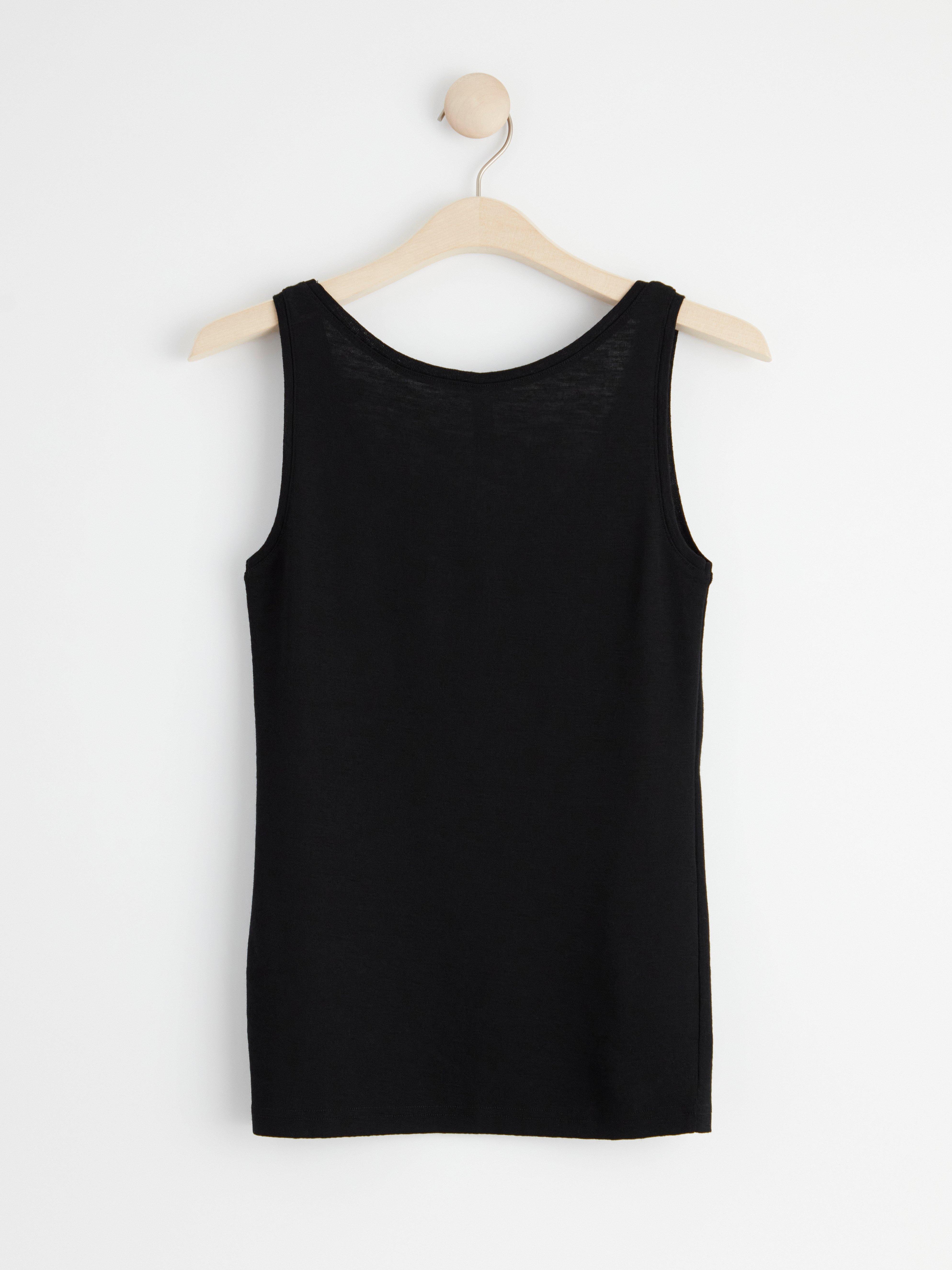 Tank top in merino wool Black