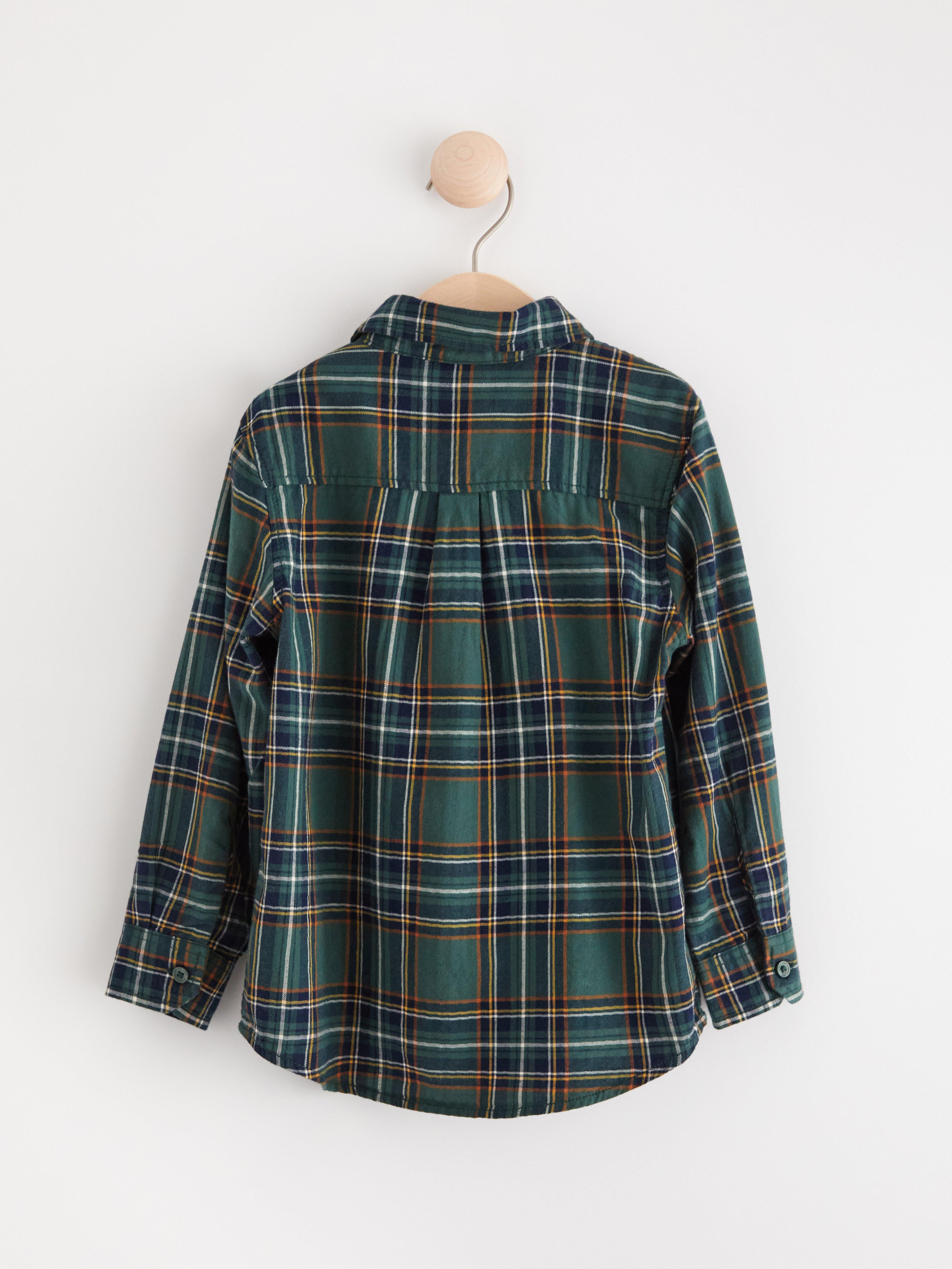 Checked flannel shirt Dark Dusty Green