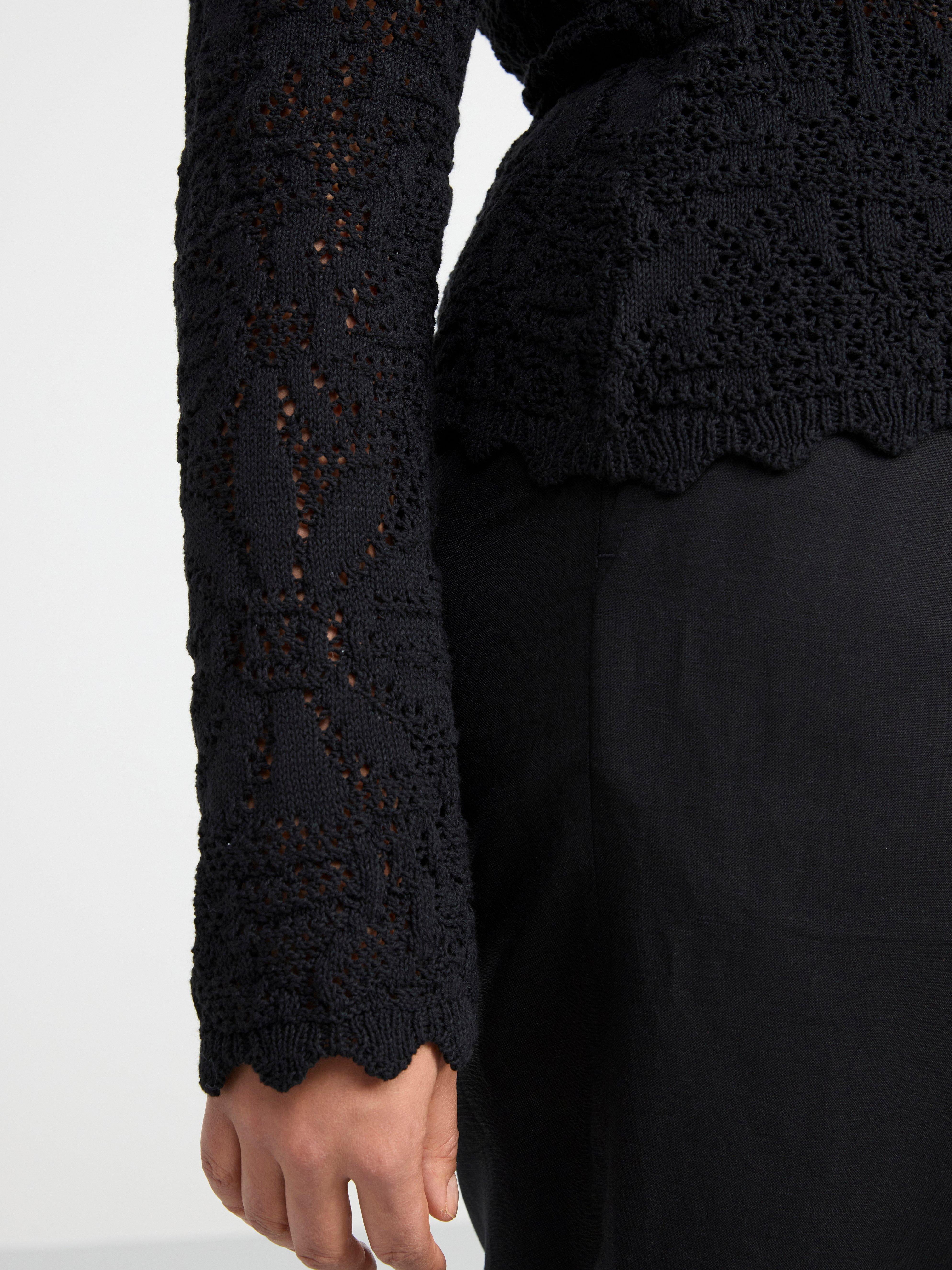 Long sleeve knitted top Black