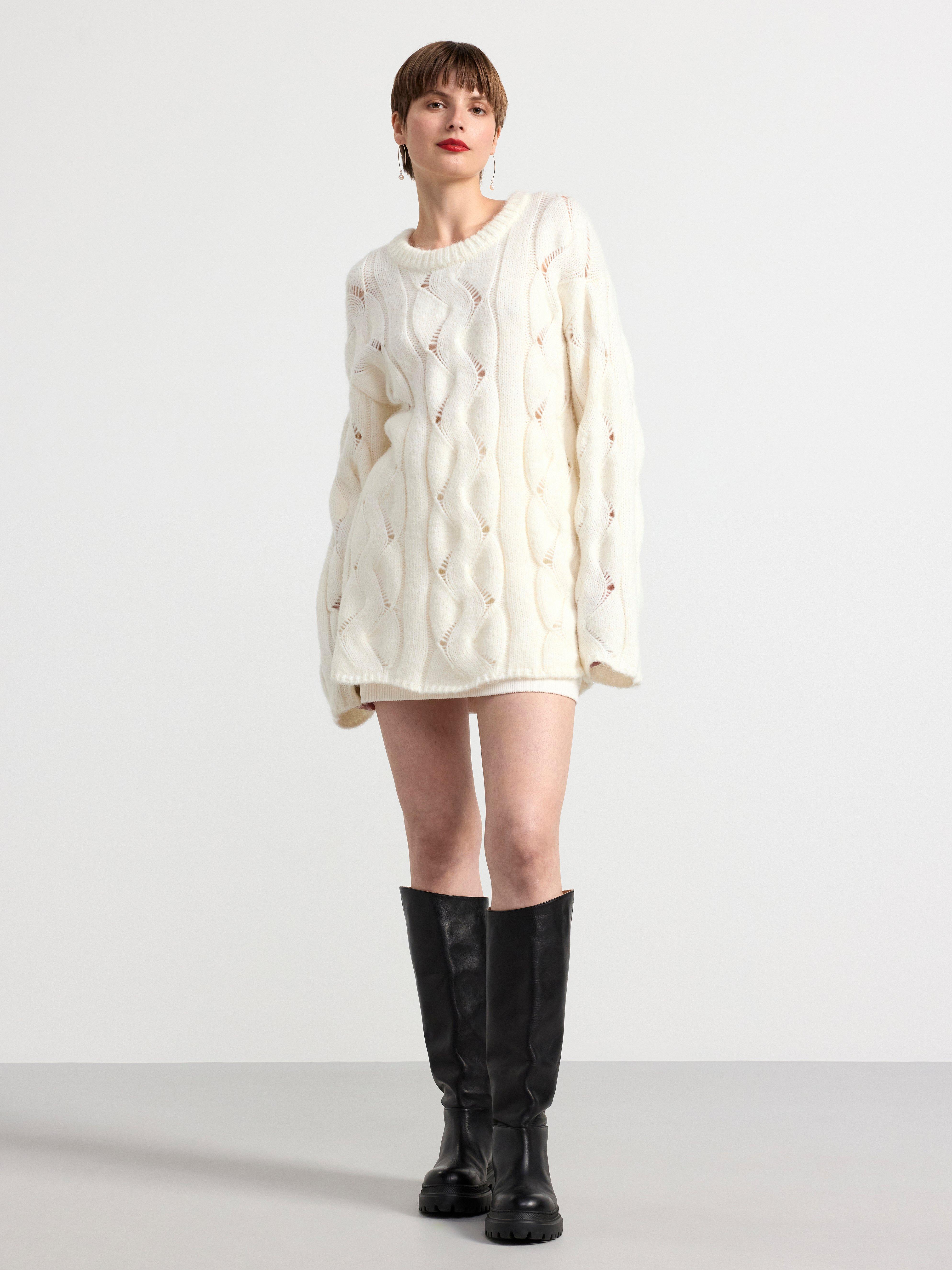 Knitted jumper Light White