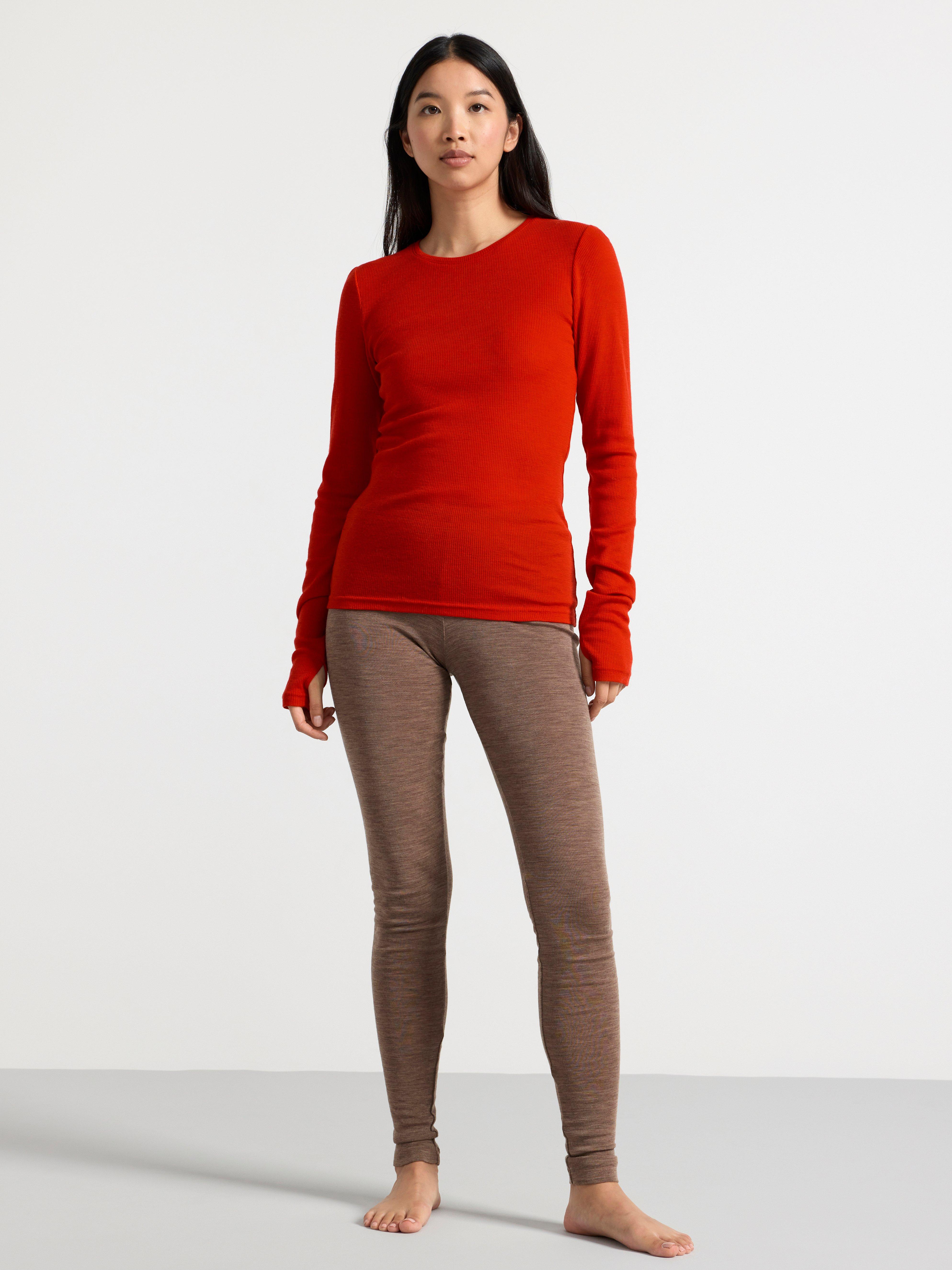 Ribbed top in merino wool Red