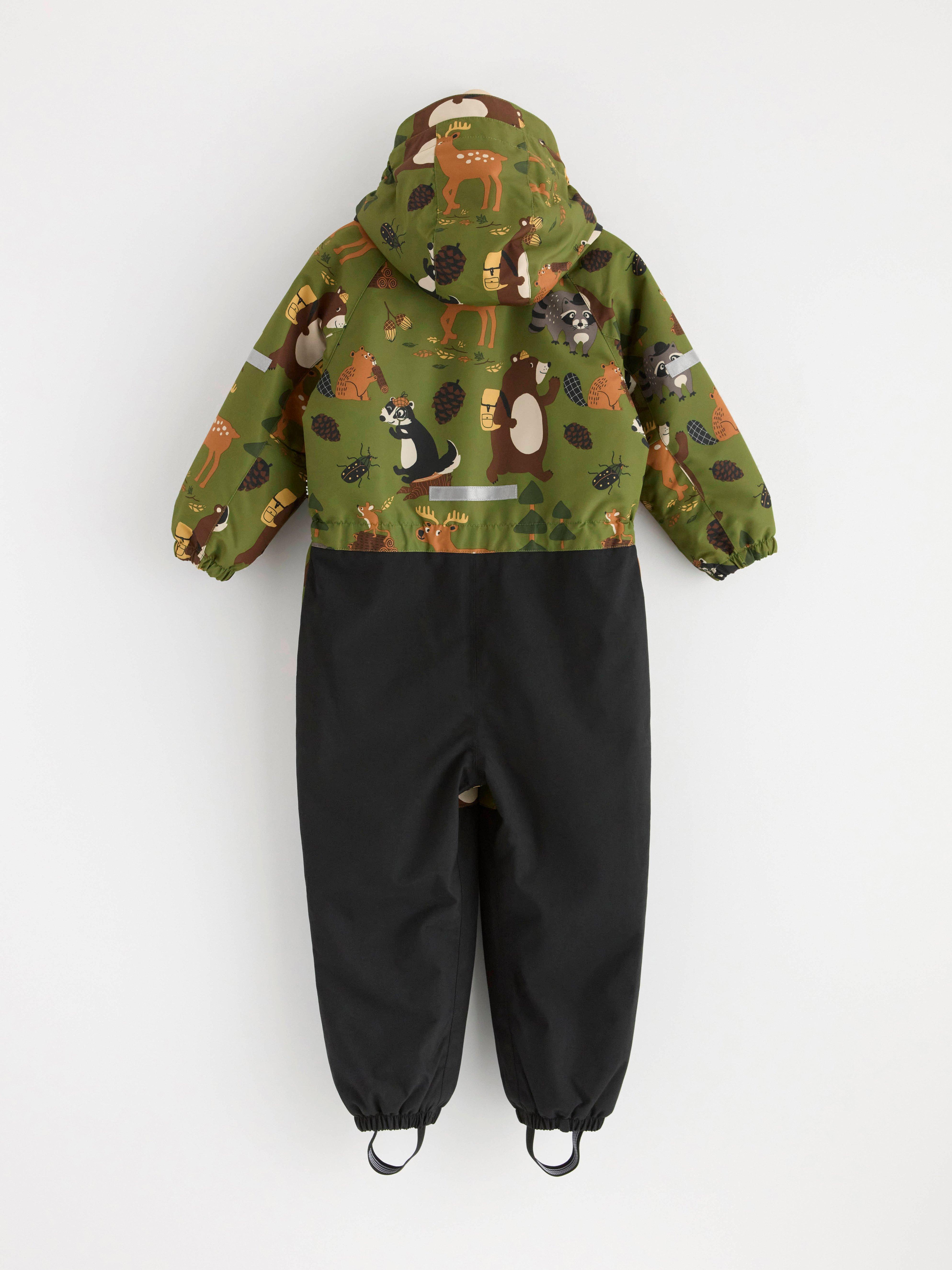 FIX Overall with animal print waterproof Dark Green