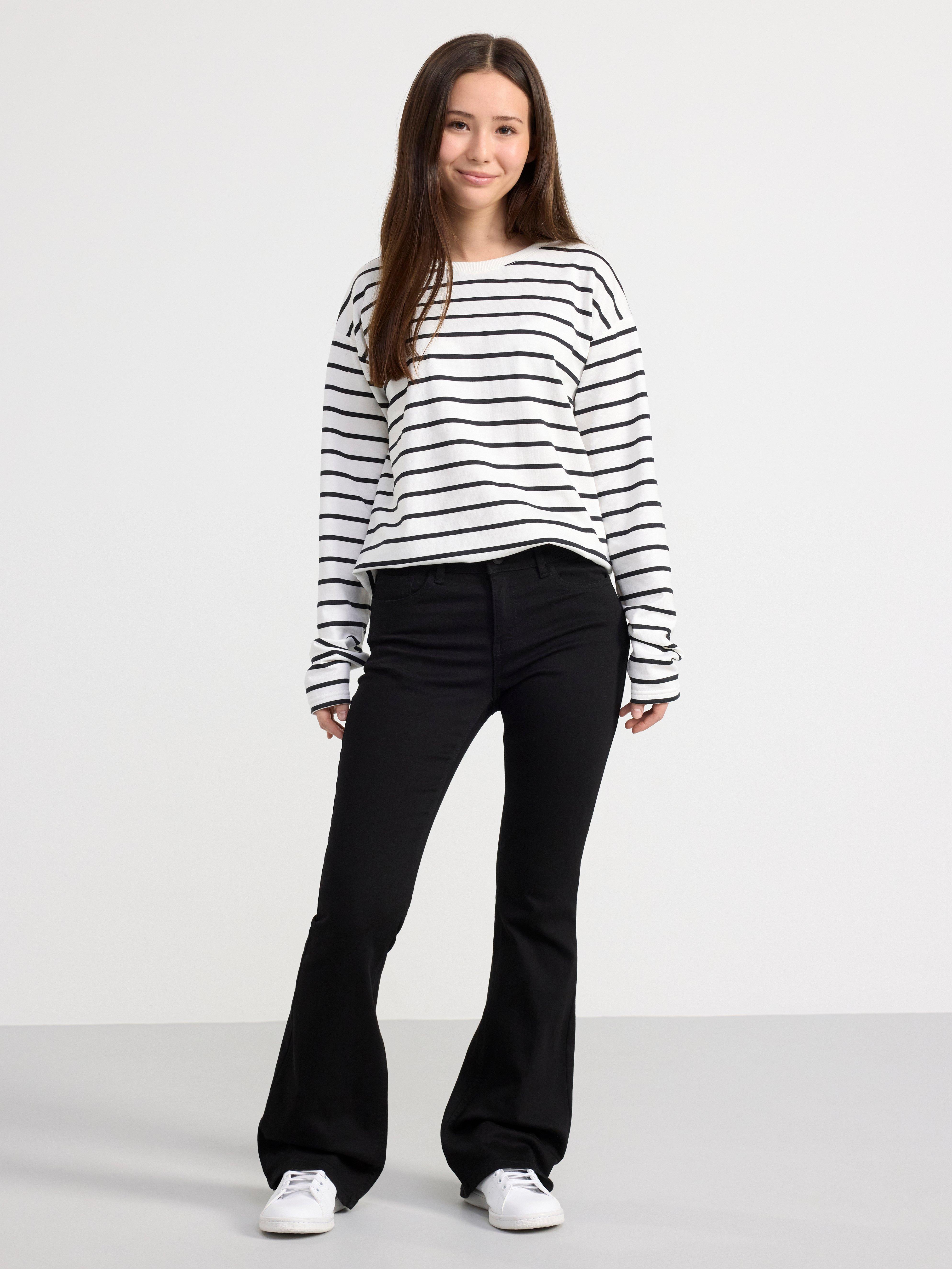Top with stripes Black