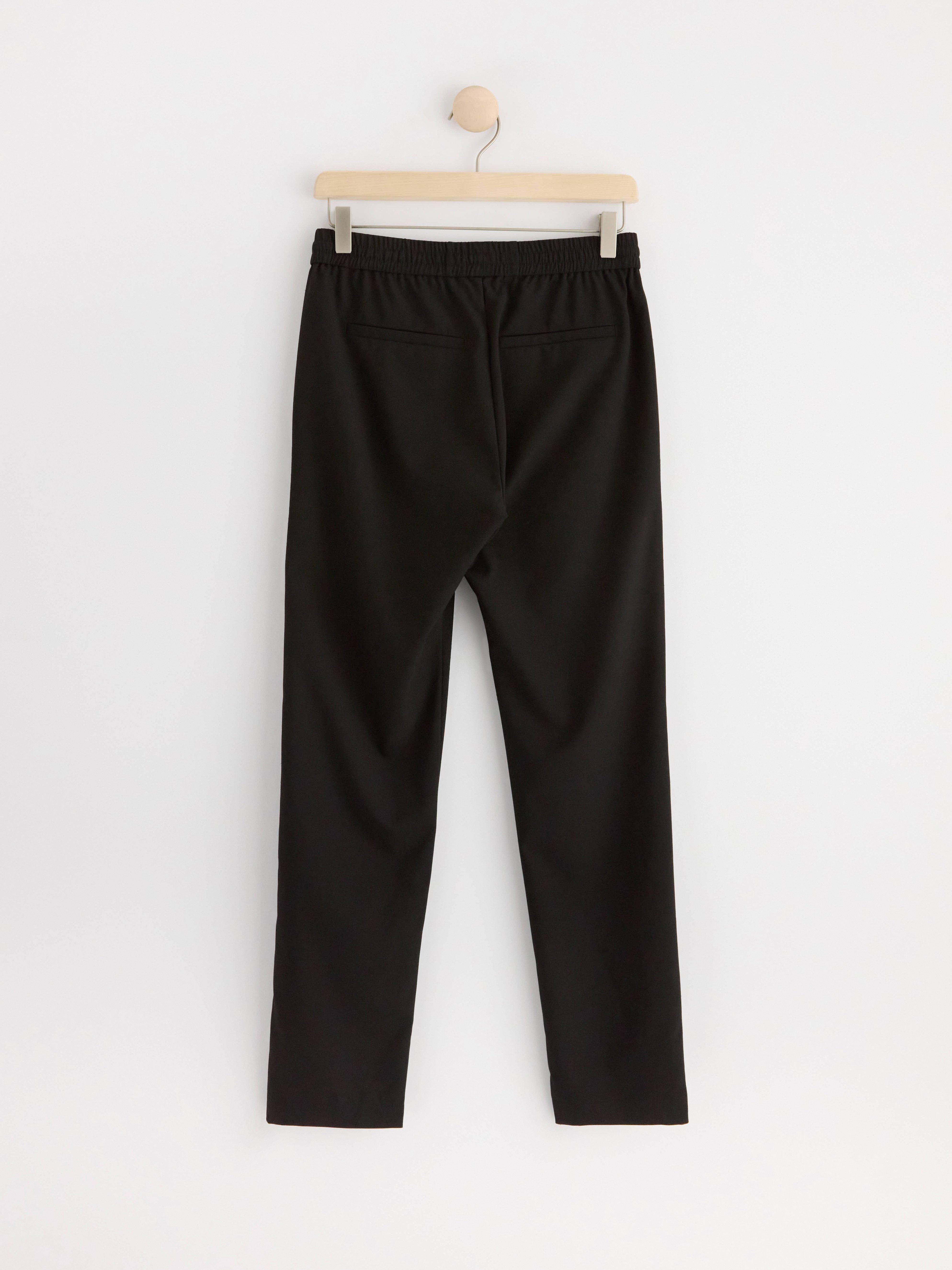 STAFFAN Straight regular waist trousers Black