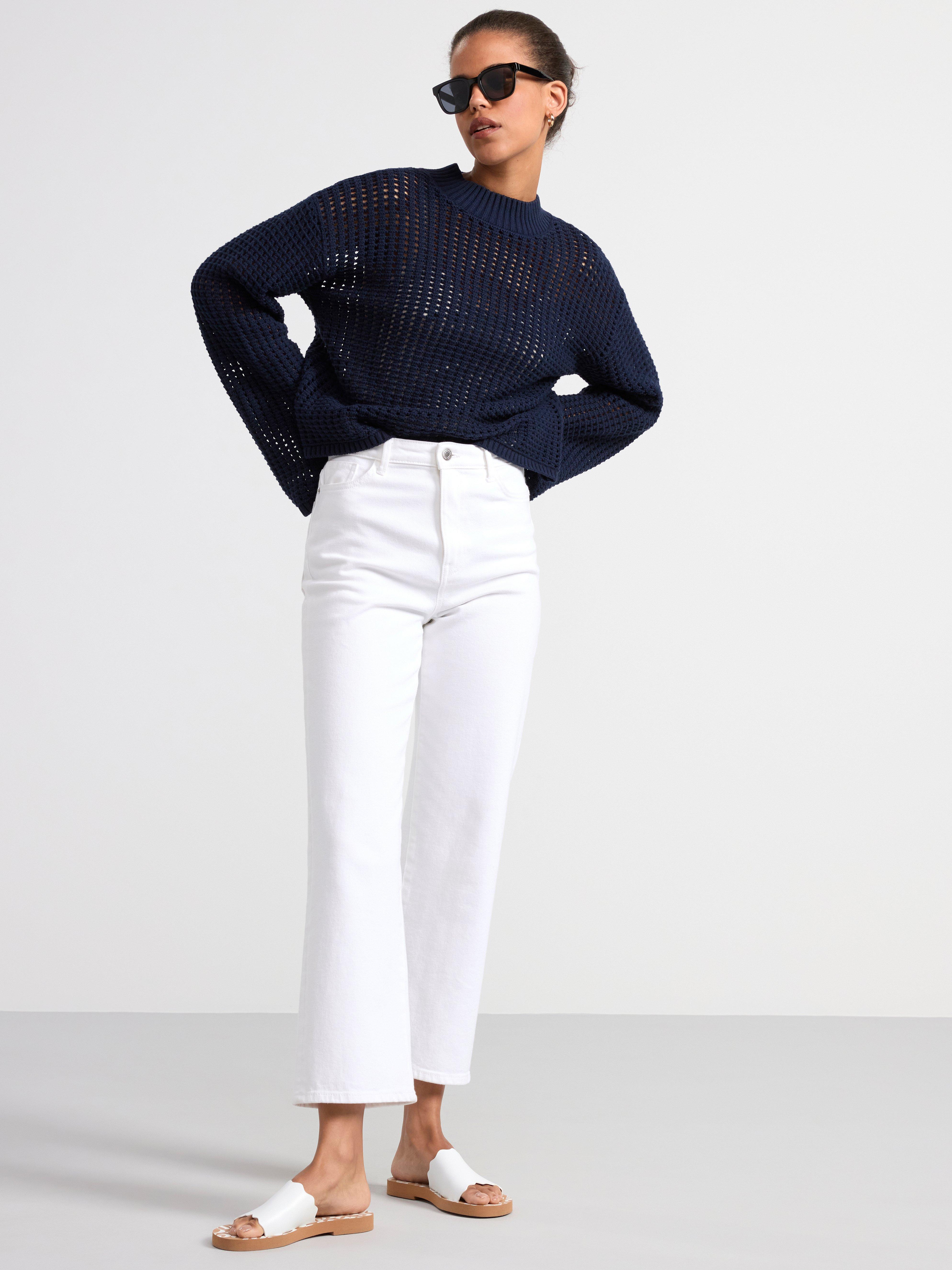 Hole knitted jumper Navy