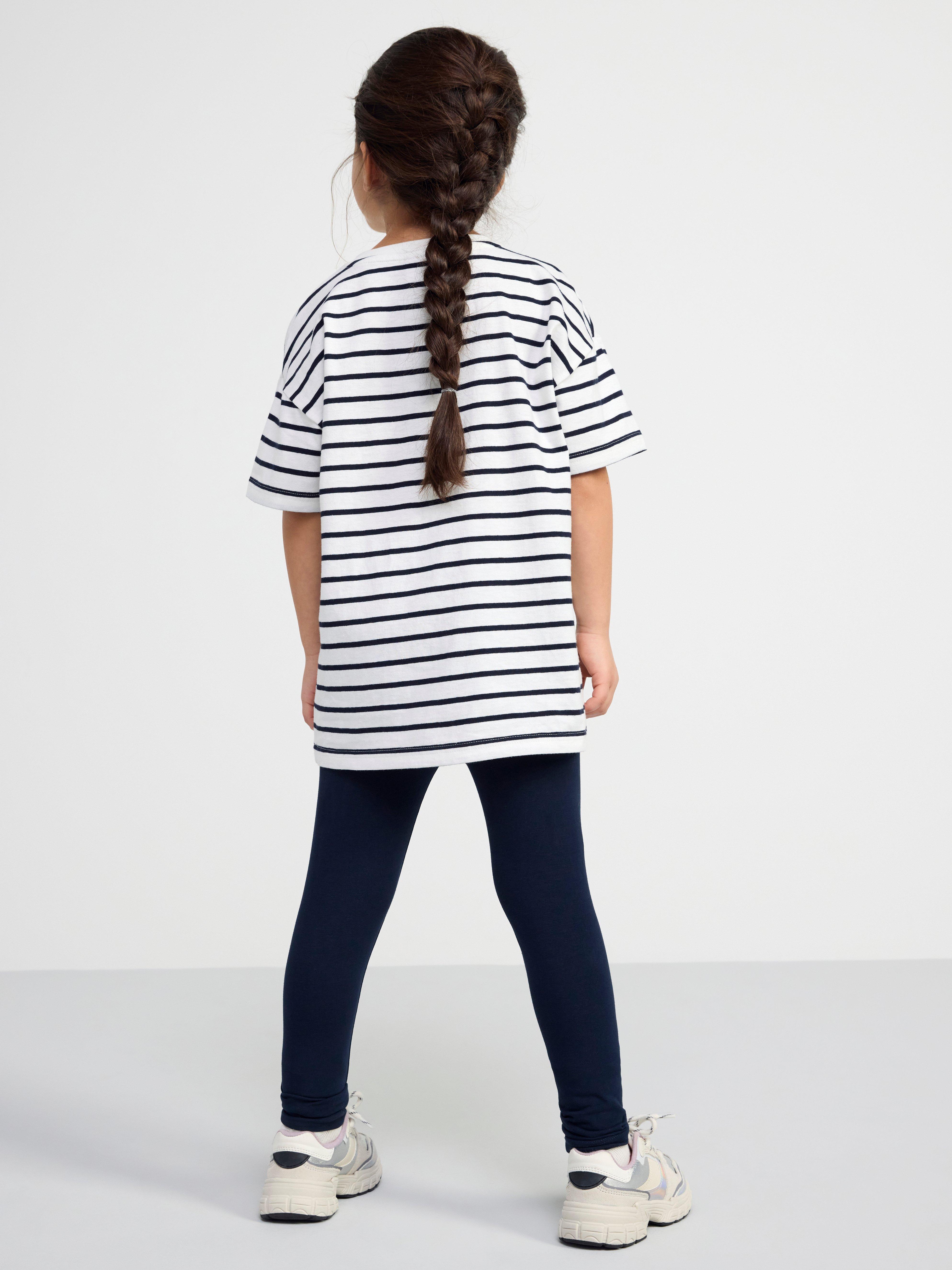 Oversize t-shirt with stripes Dark Navy