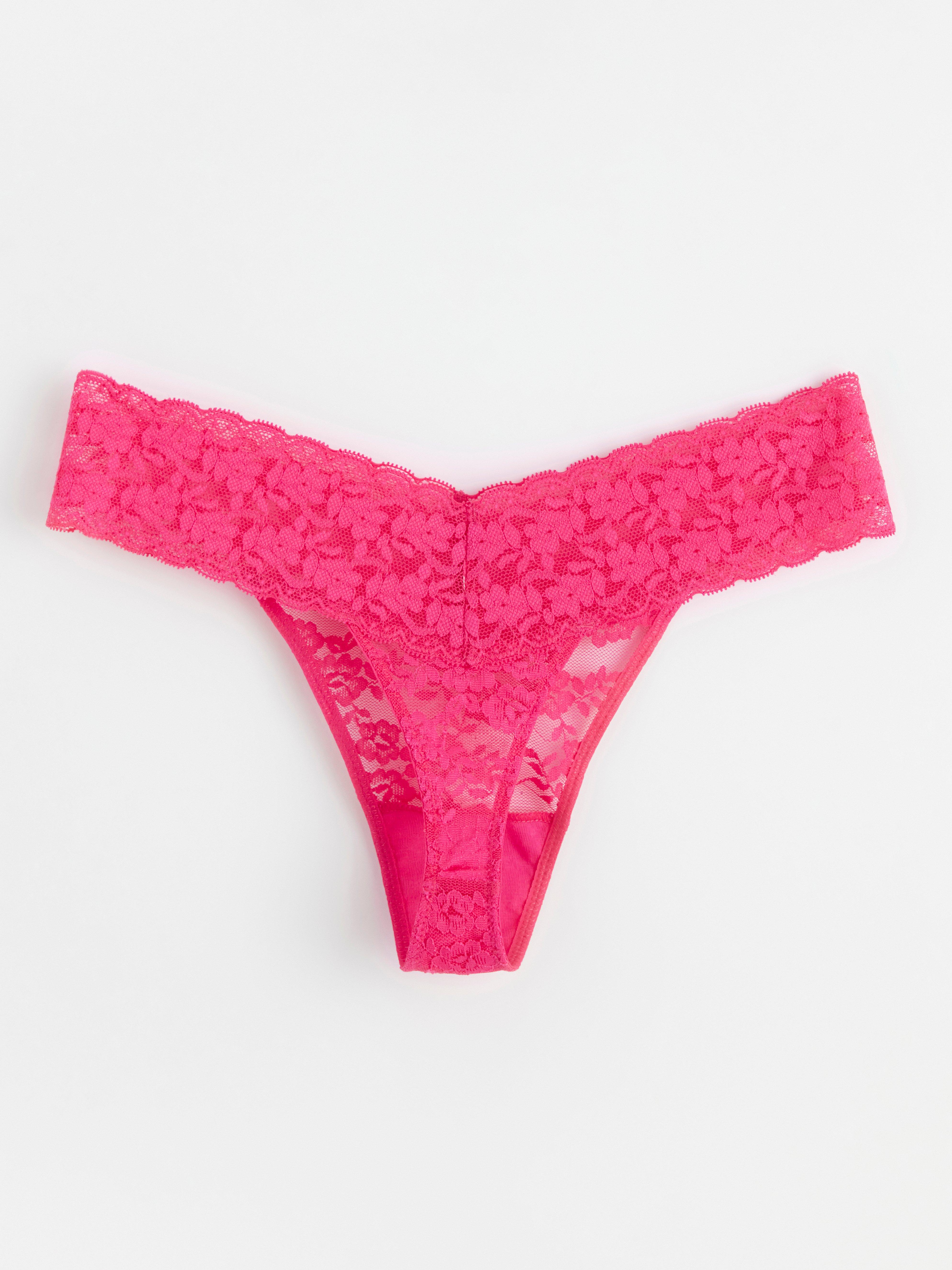 Thong low waist with lace Dark Pink